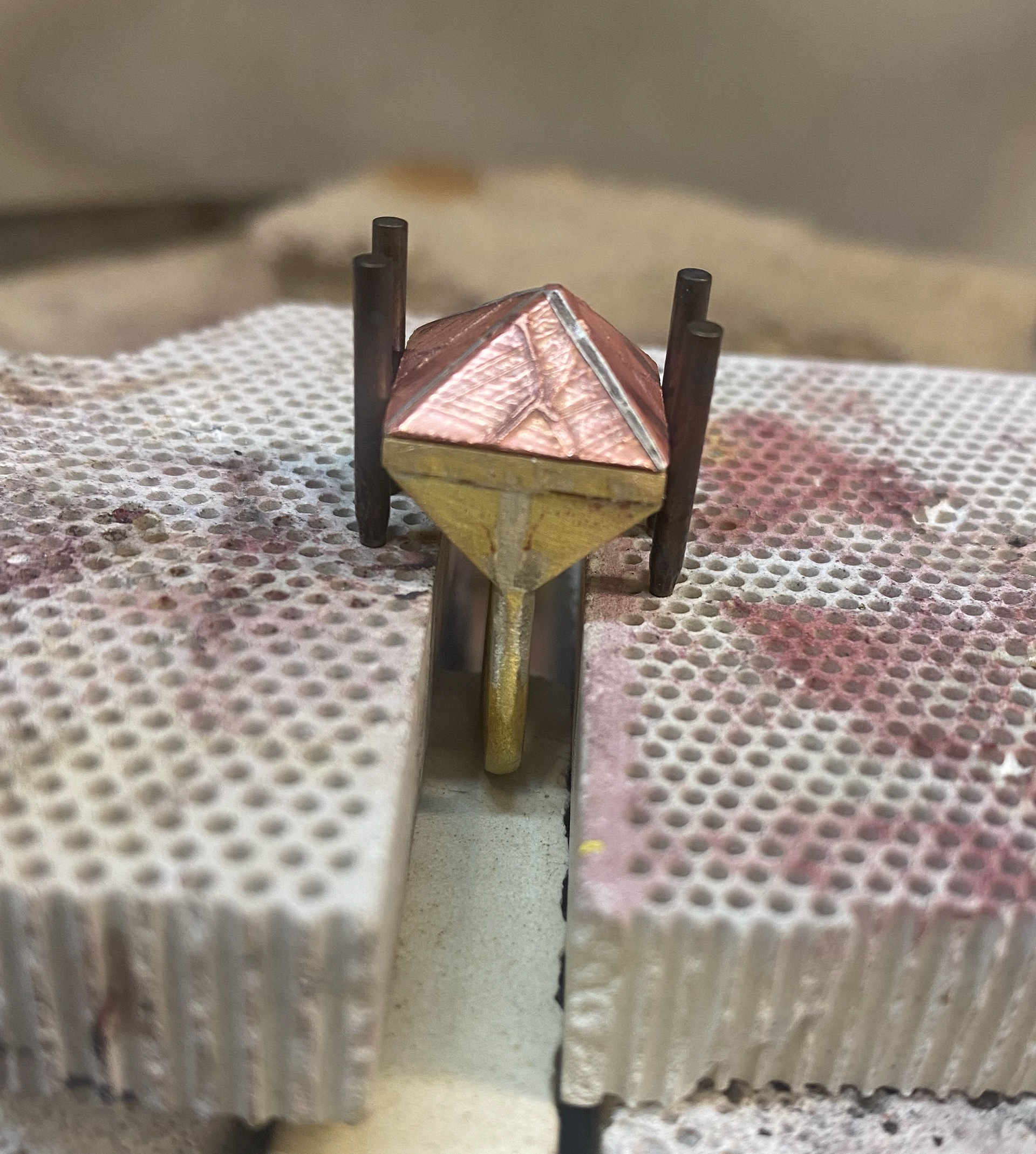 Ring held in place to solder