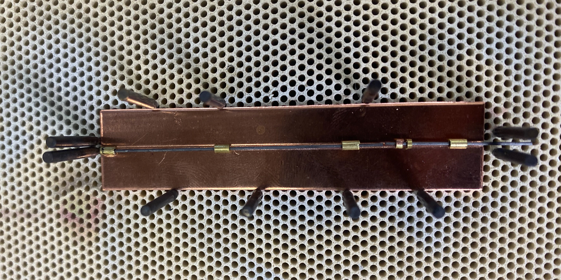 Graphite sticks in place to hold the tube