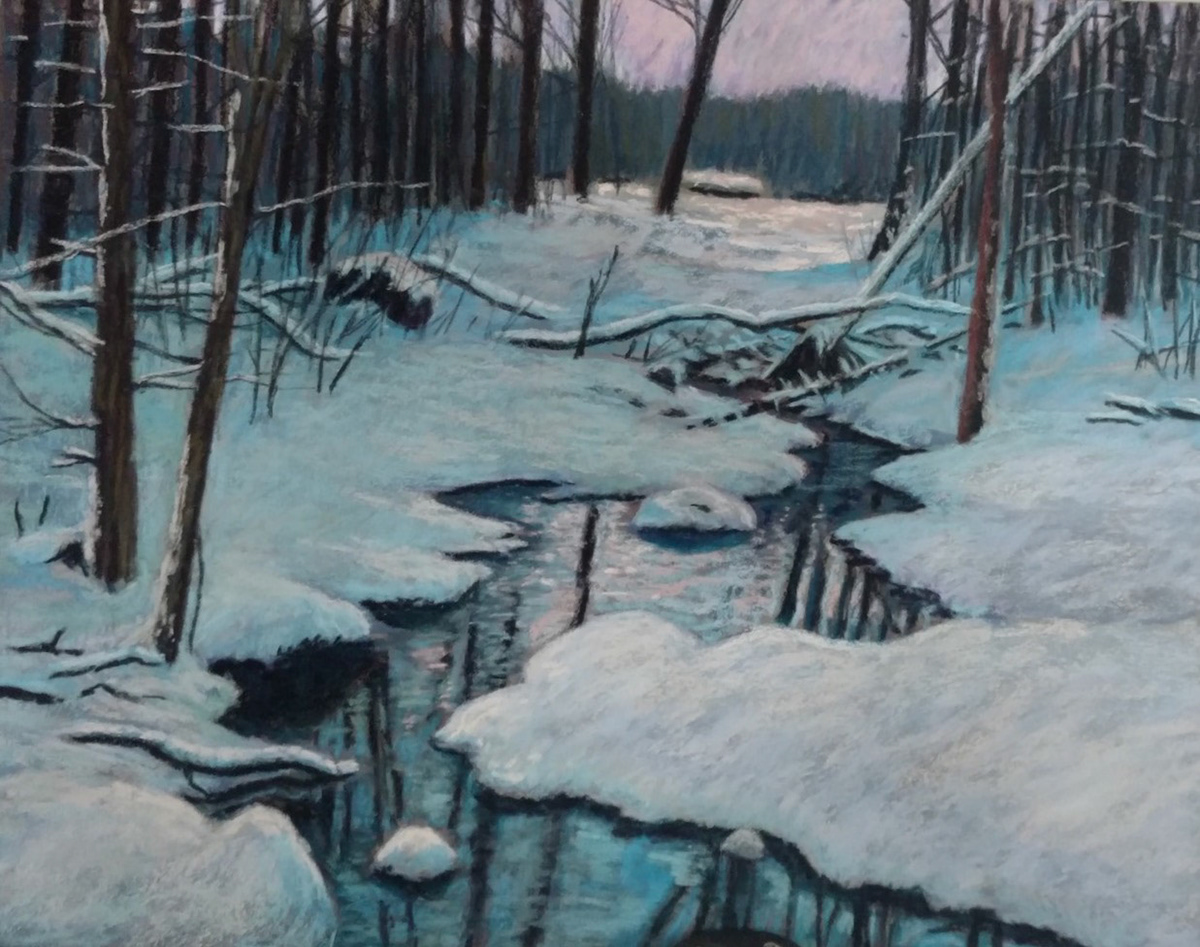 Pastel with acrylic underpainting