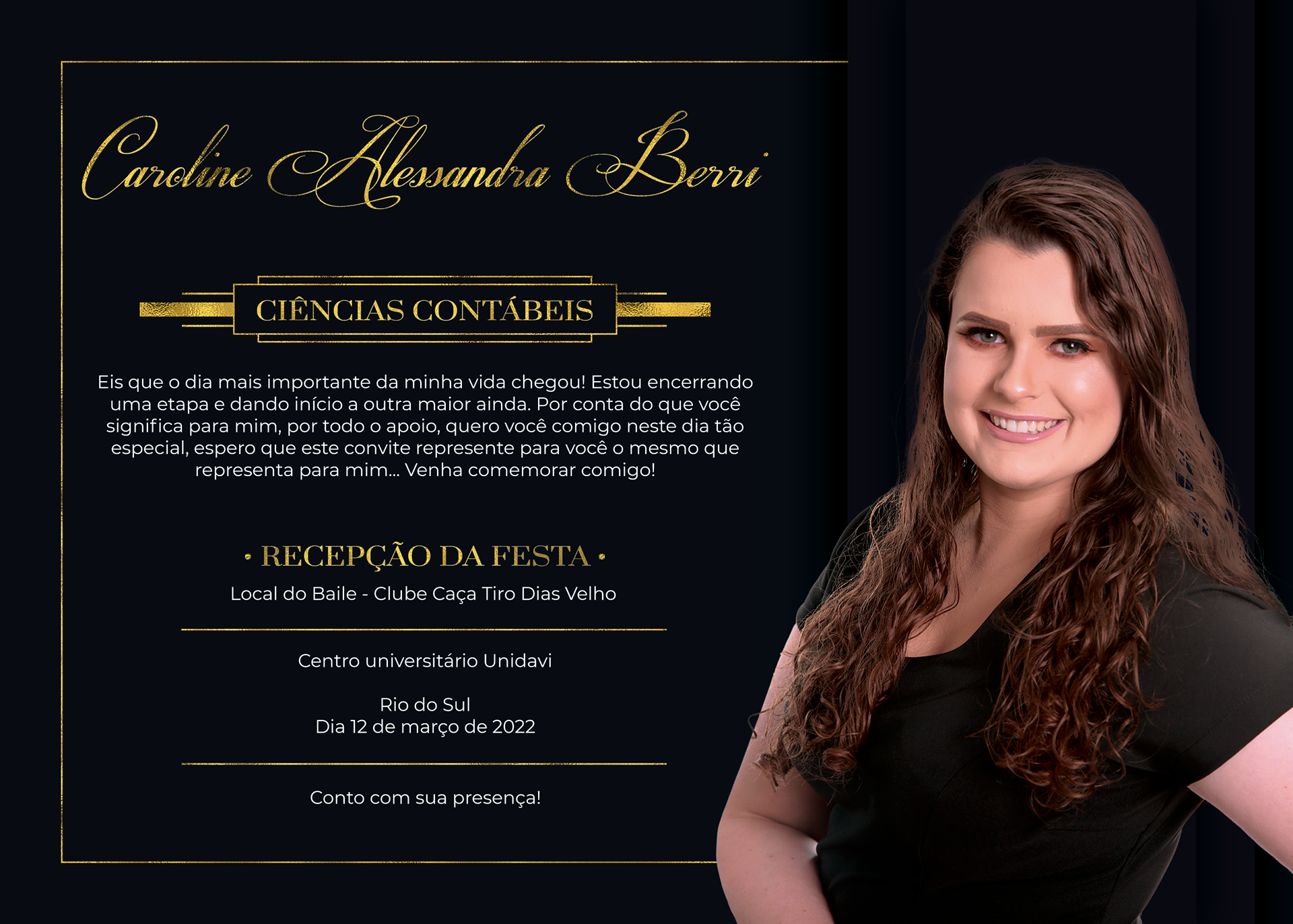 Convite de formatura de Ciências Contábeis [Frente]