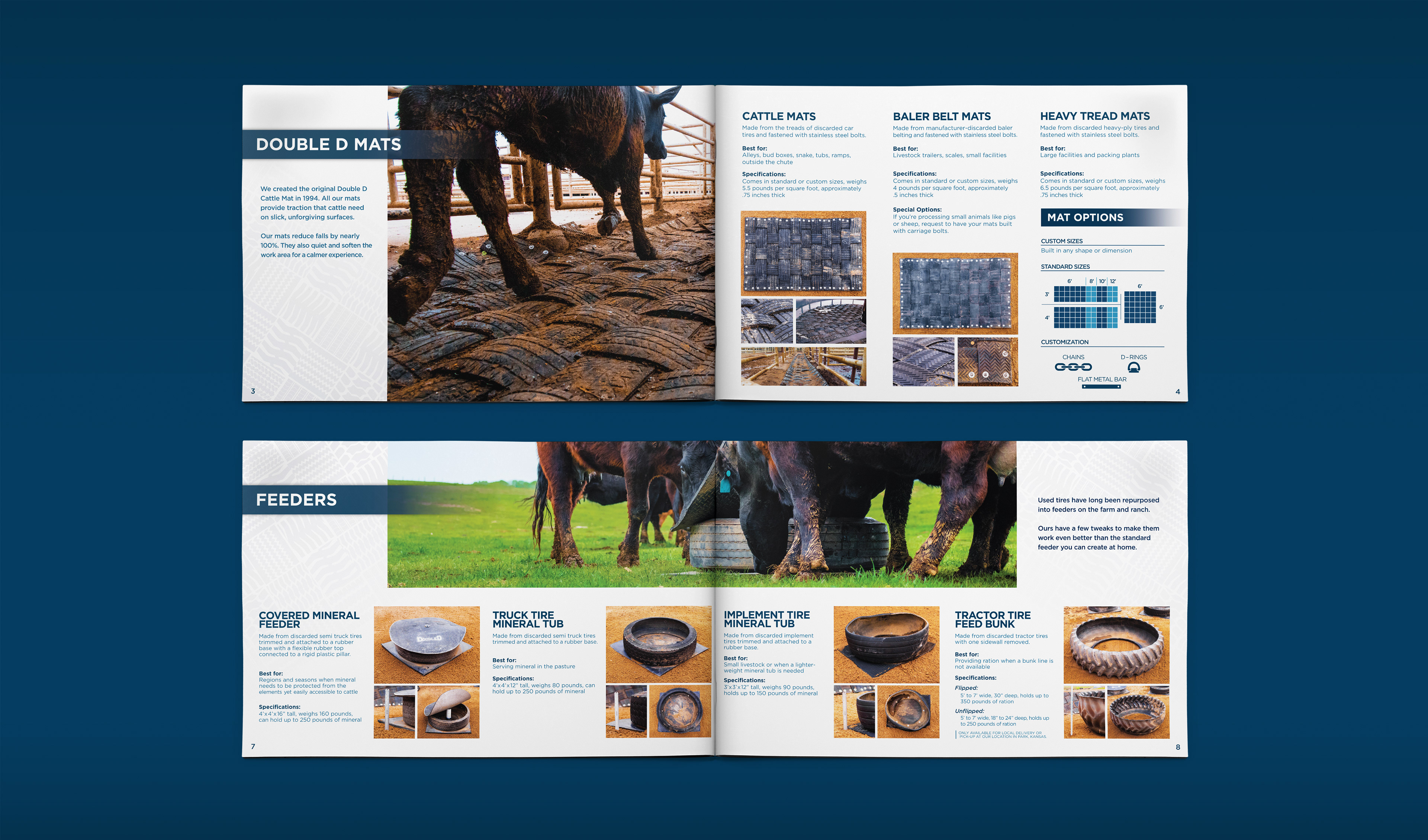 Dual spread of inner sections of Double D Mat Shop Catalog designed by Custer Creative