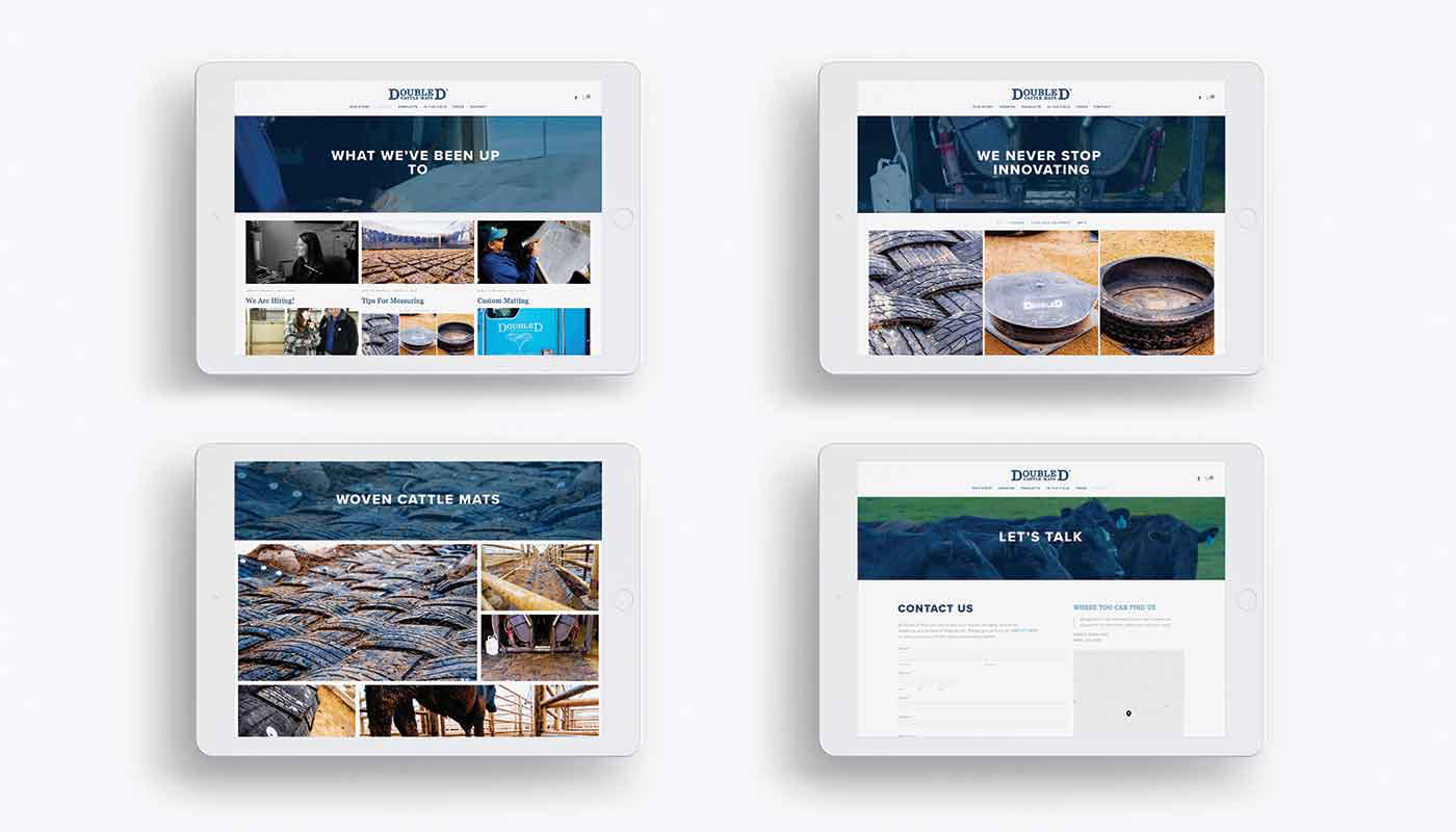 four samples of Double D Mat Shop by Custer Creative