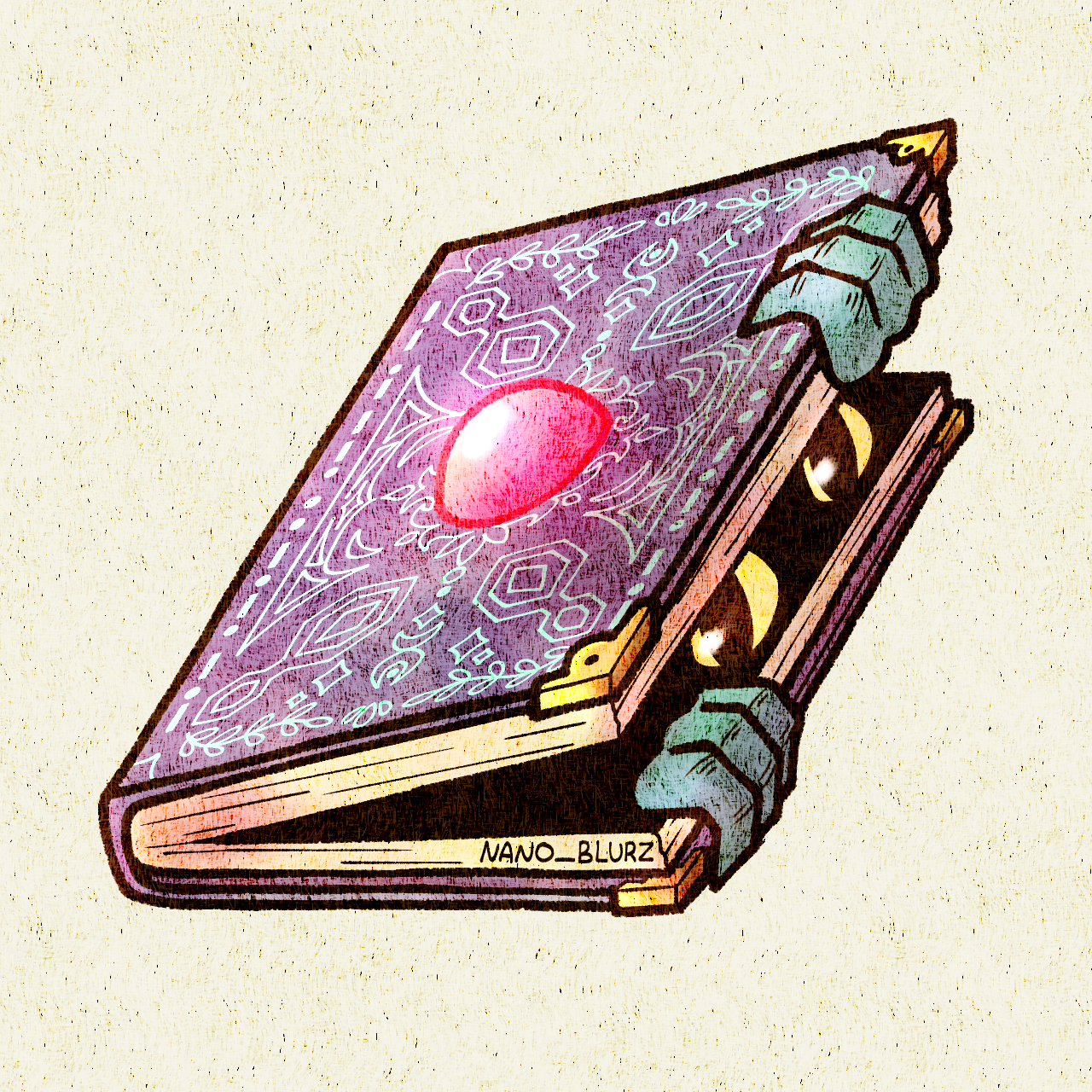 Monster Book Halloween Sticker Design