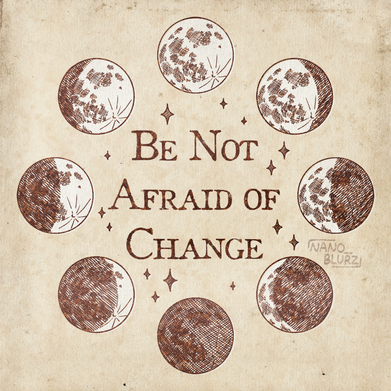 Changing Moon Phases Sticker Design