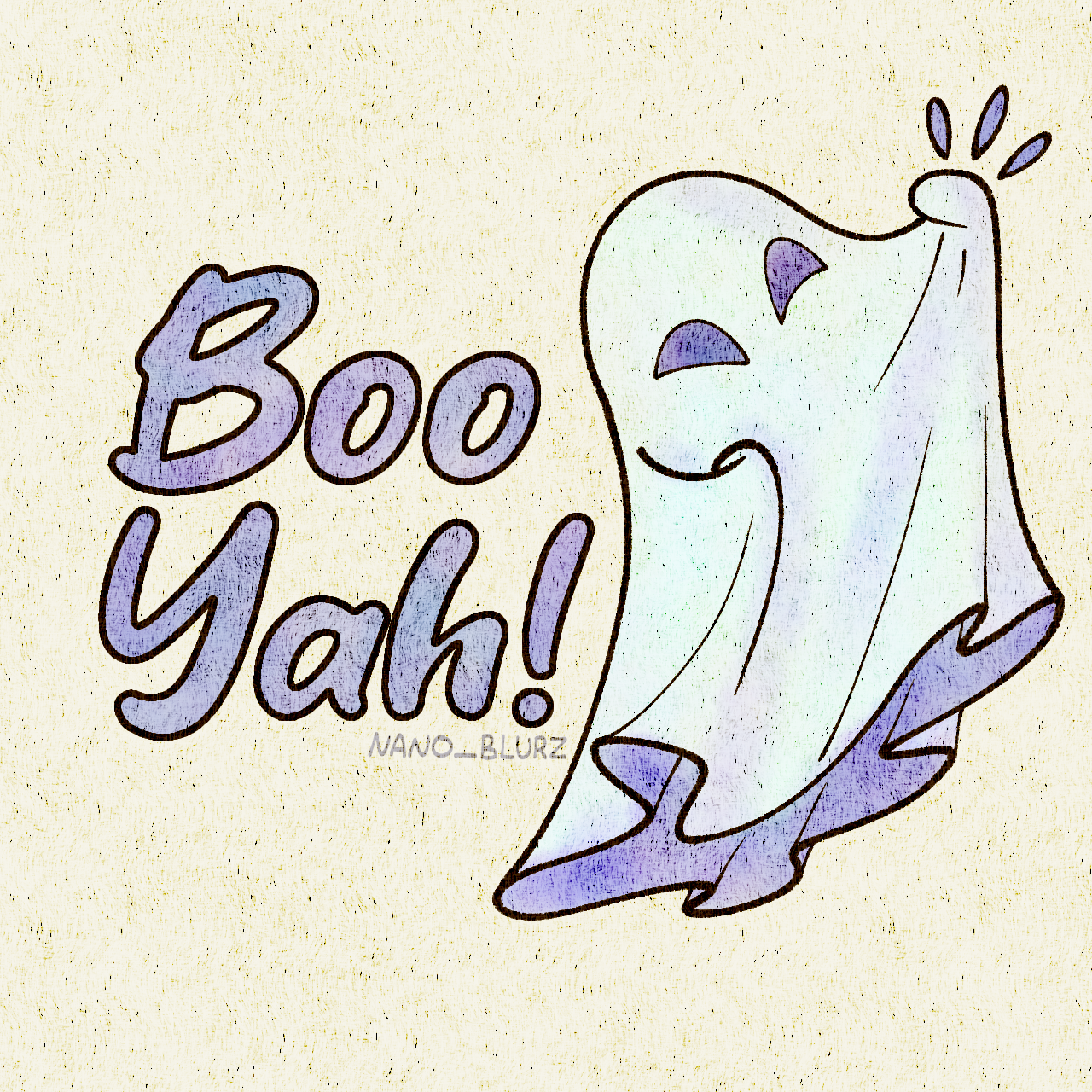 Boo-Yah! Ghost Halloween Sticker Design
