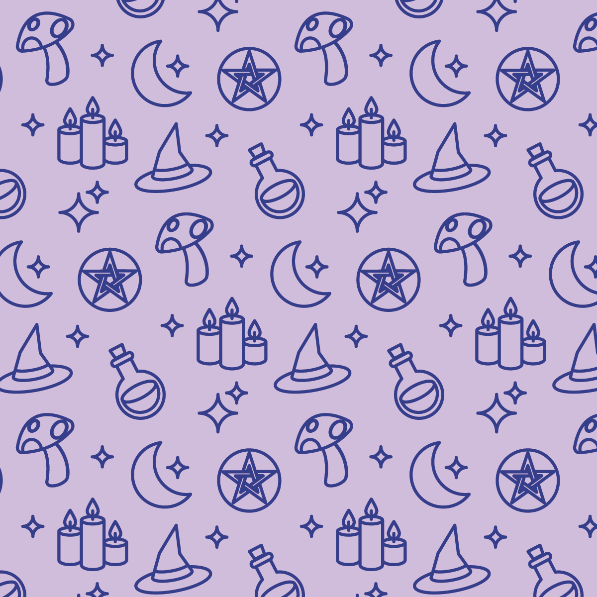 Seamless Witchy Pattern