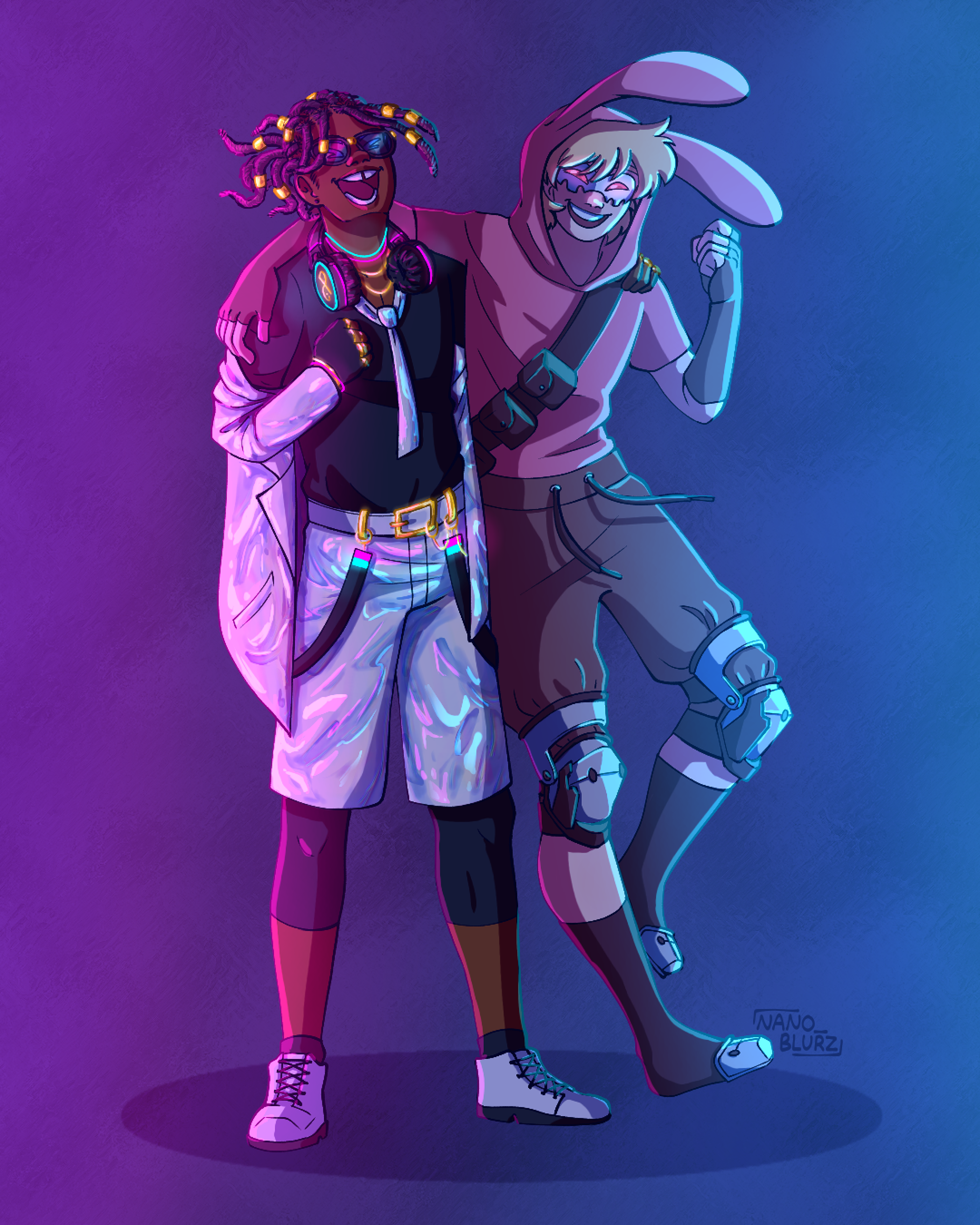 Commission - Edward Black and Law - Night (Characters owned by @Tizen99)