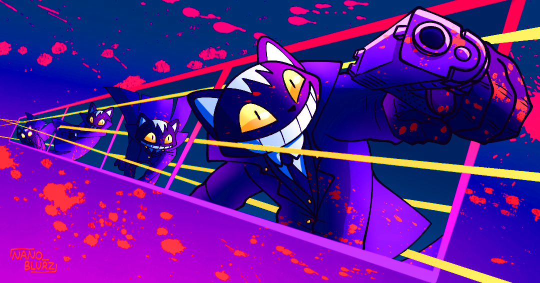 Tizen - Mr. Black Shooting Panels (Character owned by @Tizen99)
