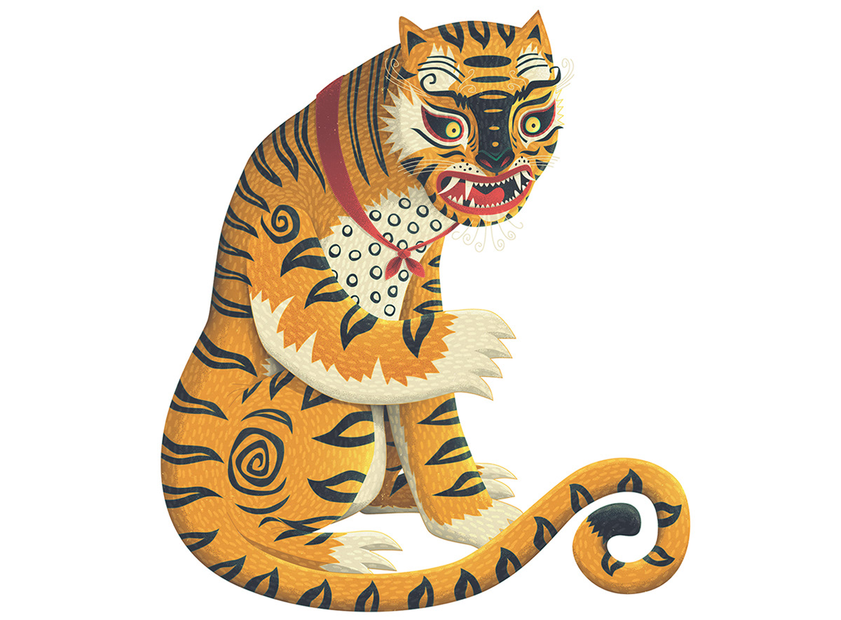 traditional korean tiger art