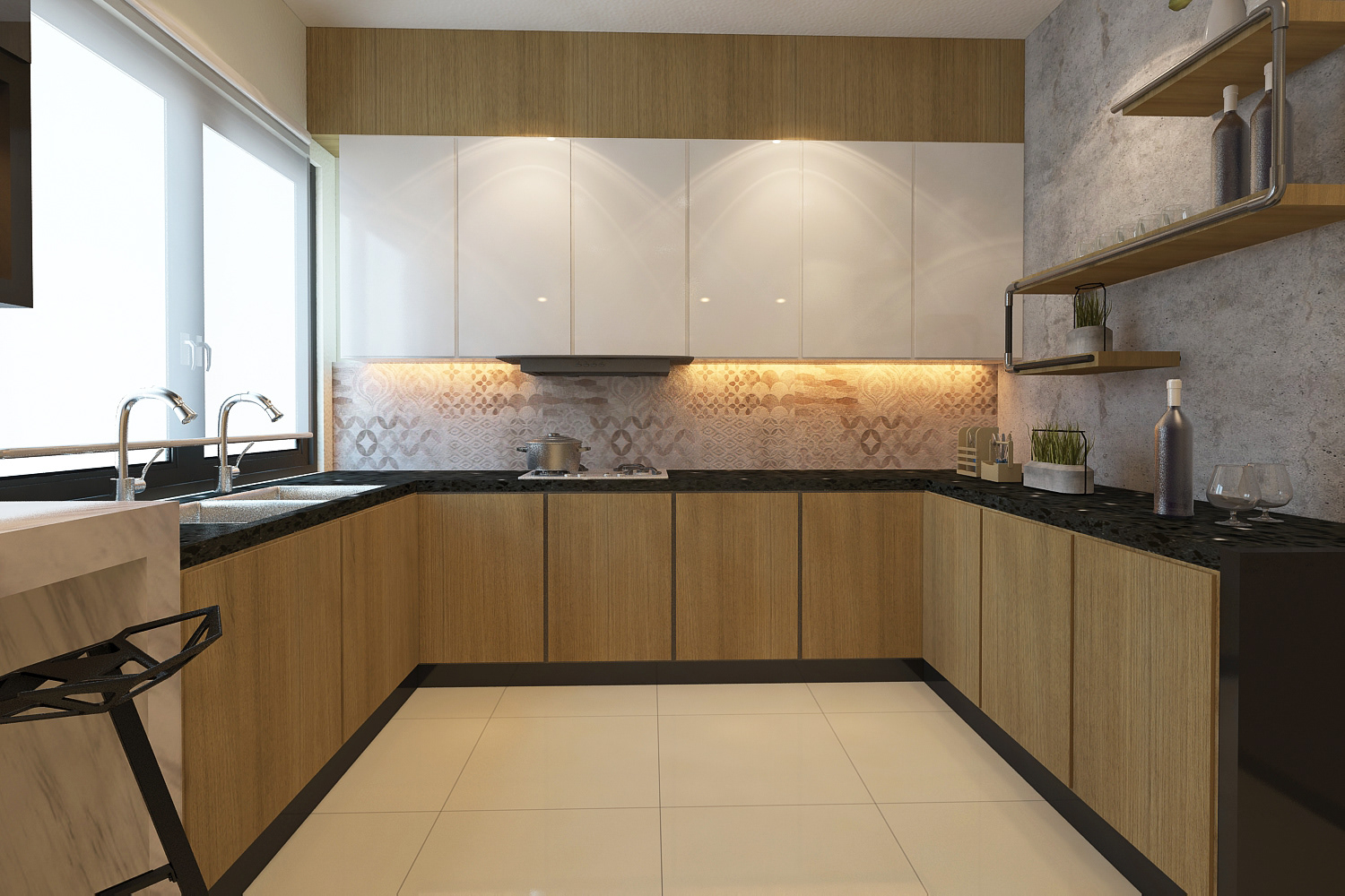 Kitchen Area Design , BANDAR DATO ONN RESIDENCES, SCANDINAVIAN INDUSTRIAL
