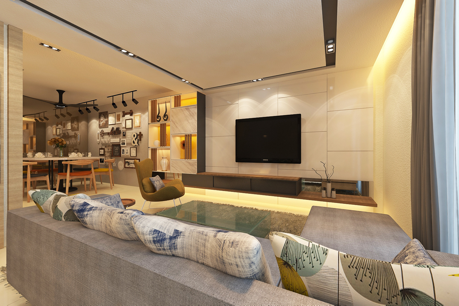 Living Area Design , BANDAR DATO ONN RESIDENCES, SCANDINAVIAN INDUSTRIAL