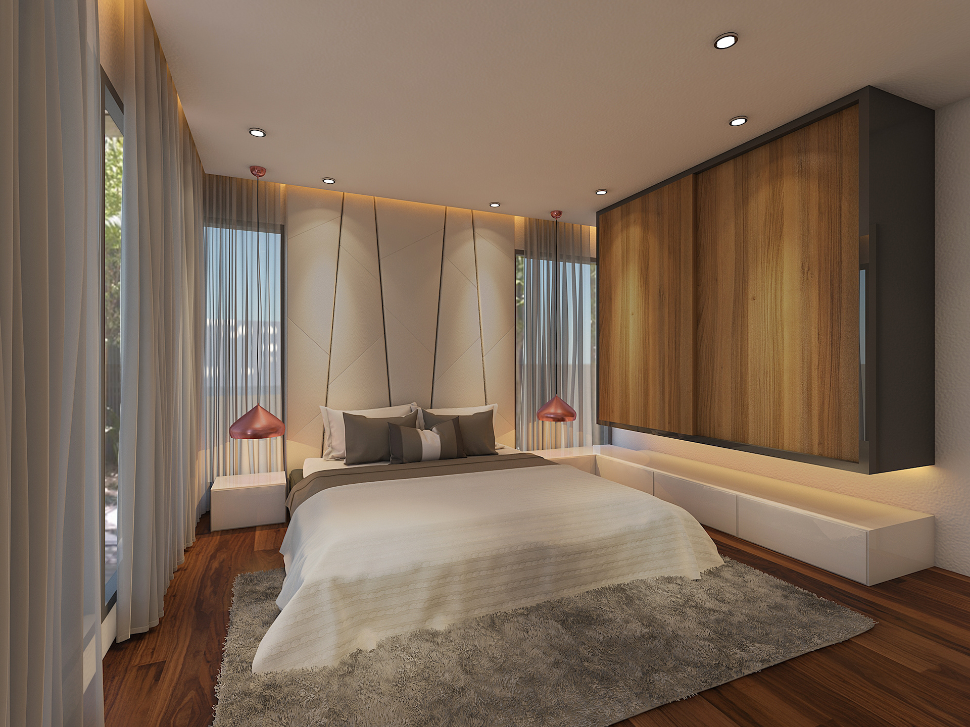 Bedroom Design , CLOVER GARDEN RESIDENCE - MODERN CONTEMPORARY
