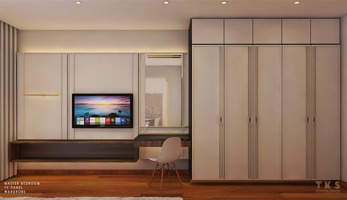 TV Panel with Dressing Table Design , Westside 3 , Desa Park City