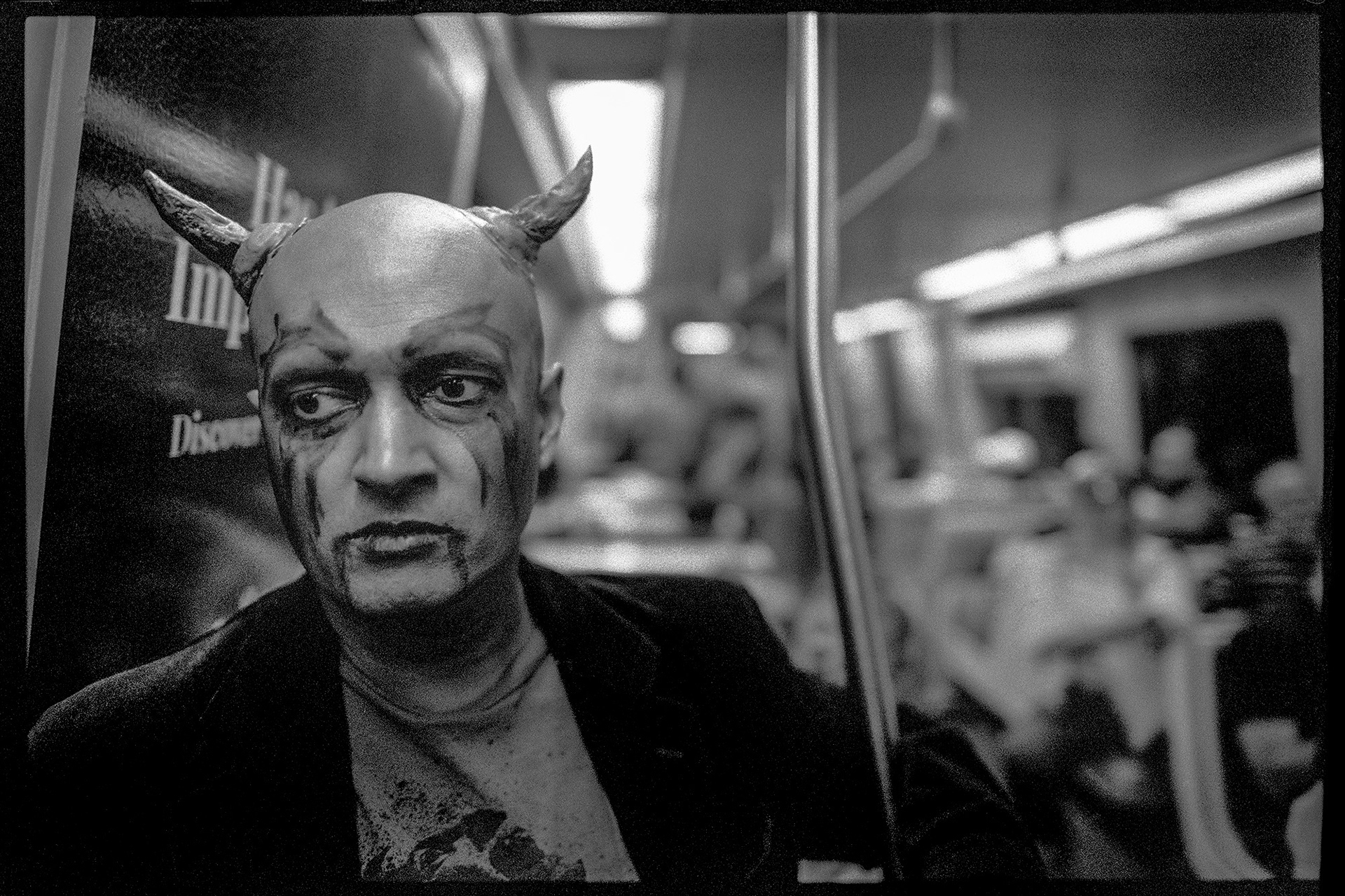 Aboard a MARTA train traveling to Dragon Con in Atlanta, 2019.