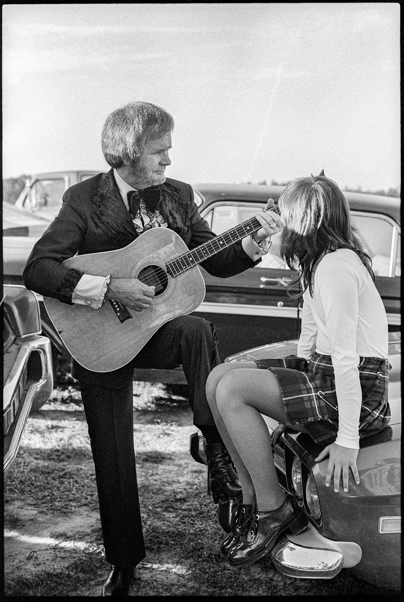 Hank Locklin in the parking lot before a show in Andalusia, Alabama. 1973