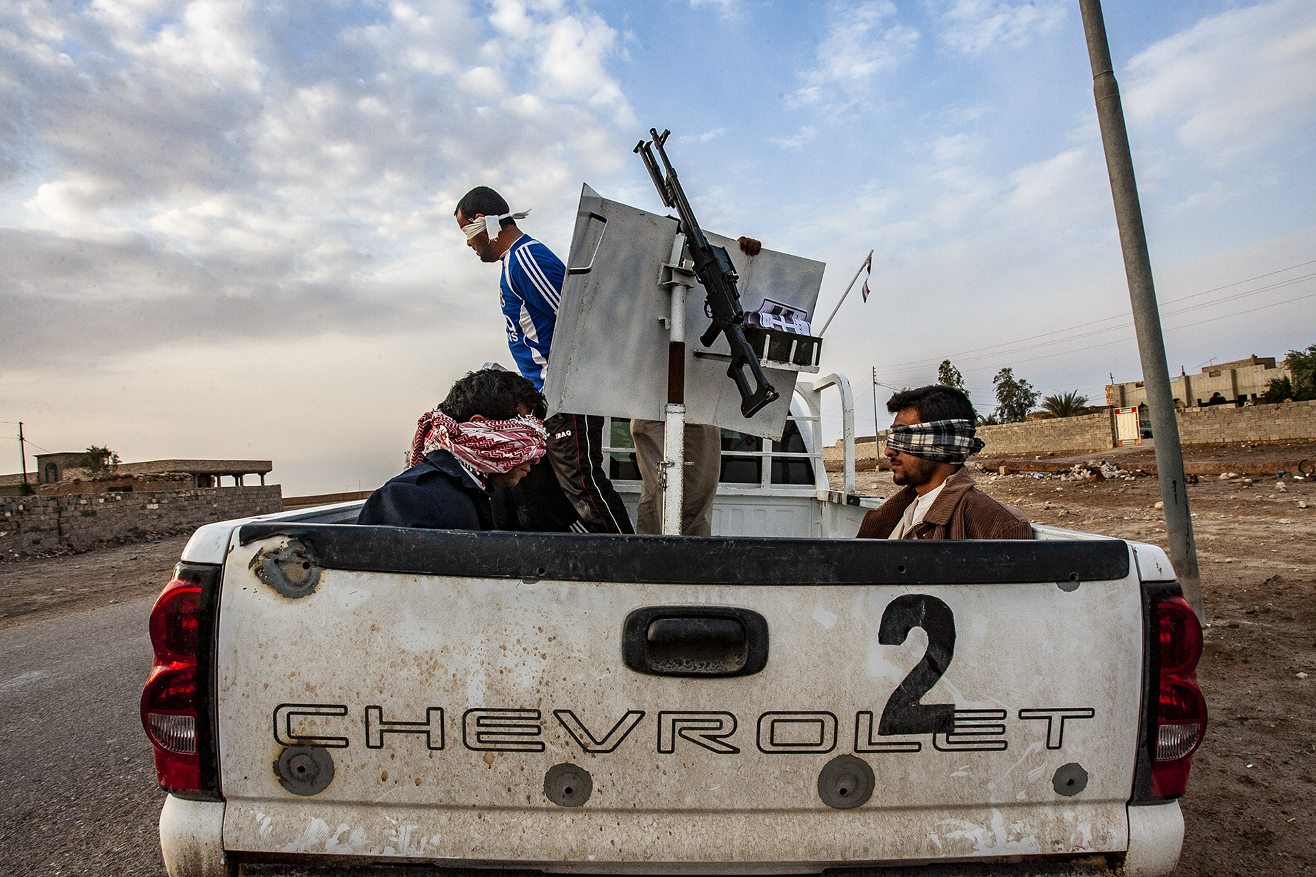 Detainees taken during an operation to clear an area of inurgents near Ramadi.