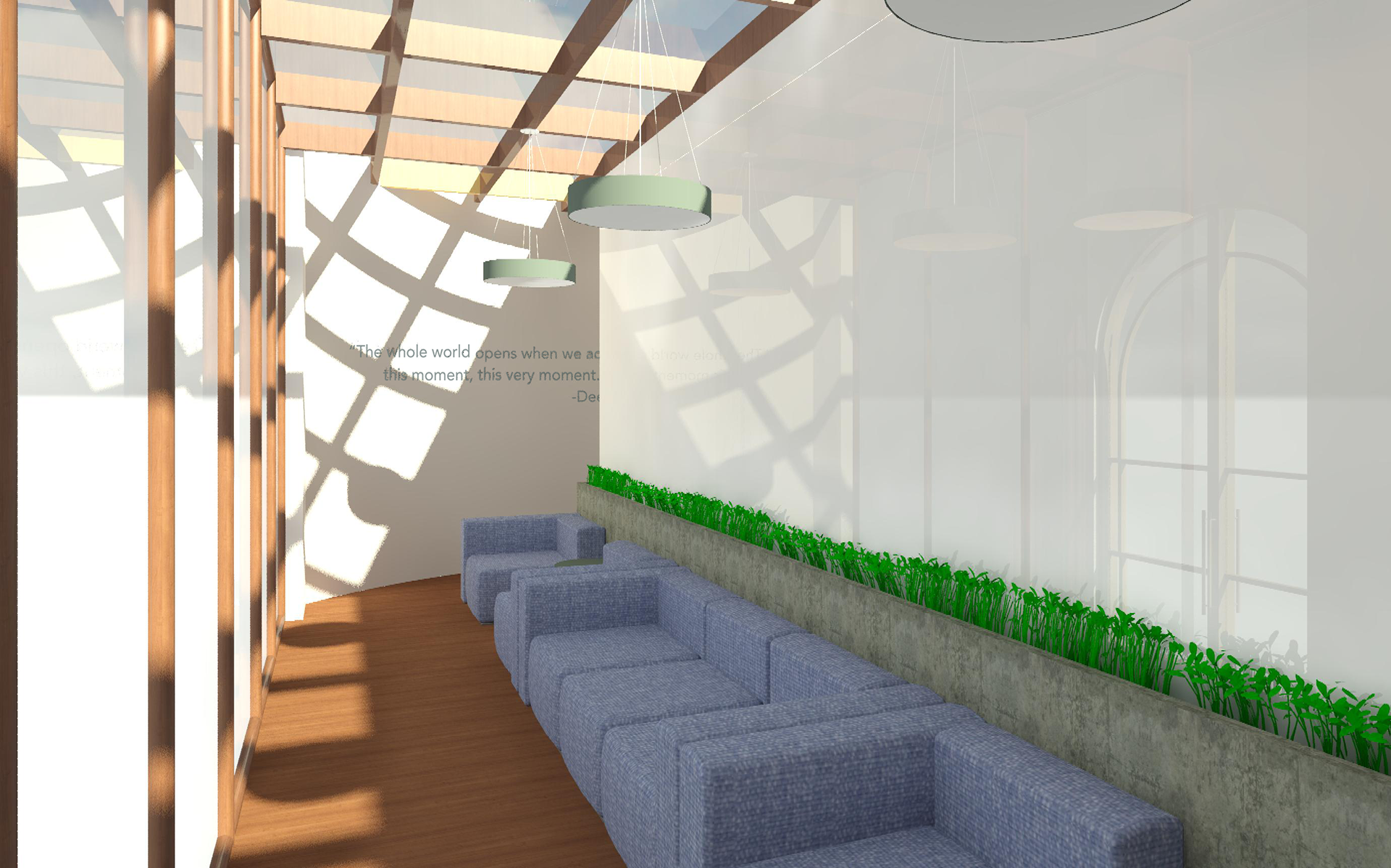 Perspective 3: Lounge area during the day