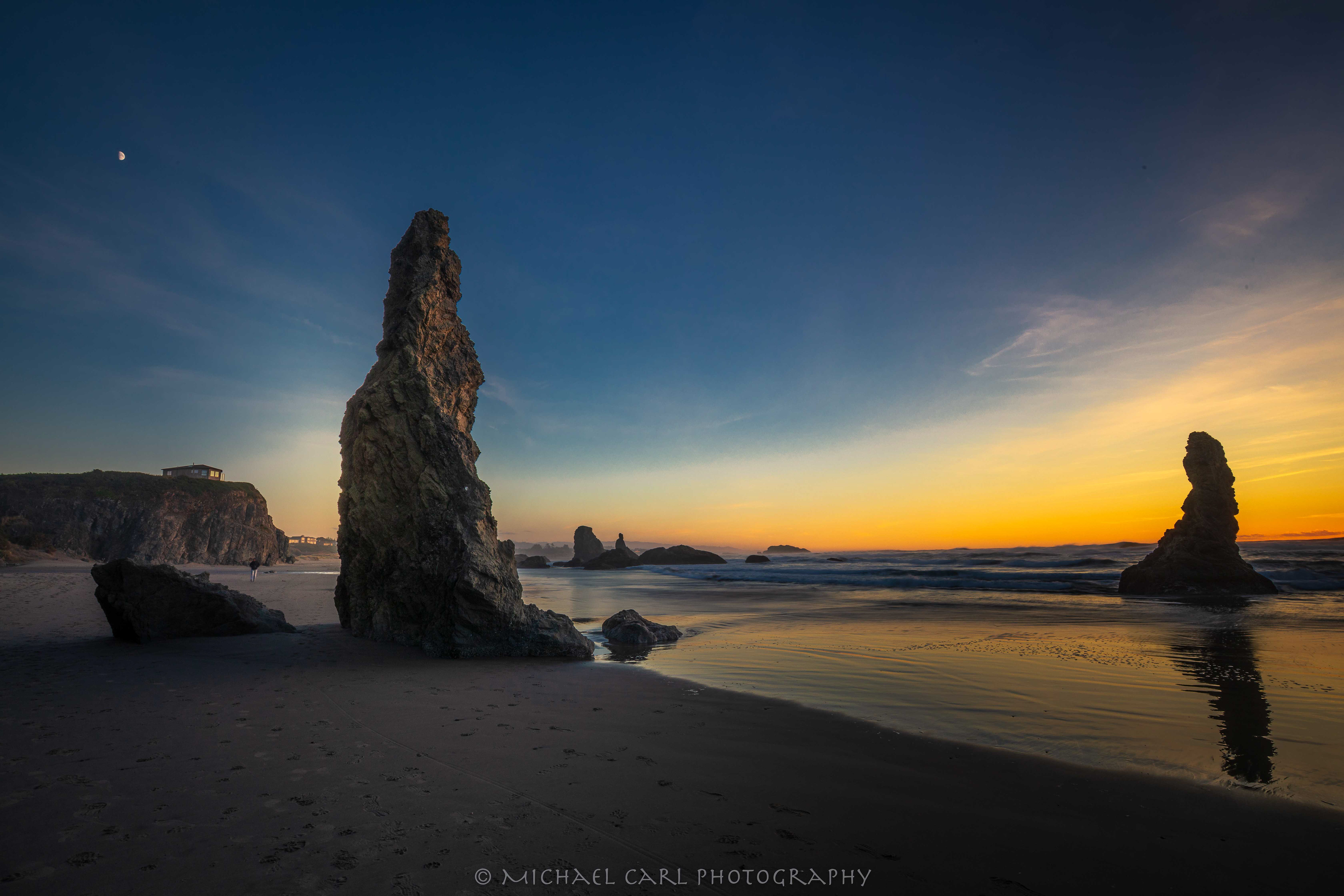 Oregon Coast photography of Bandon Beach at sunset by Michael Carl