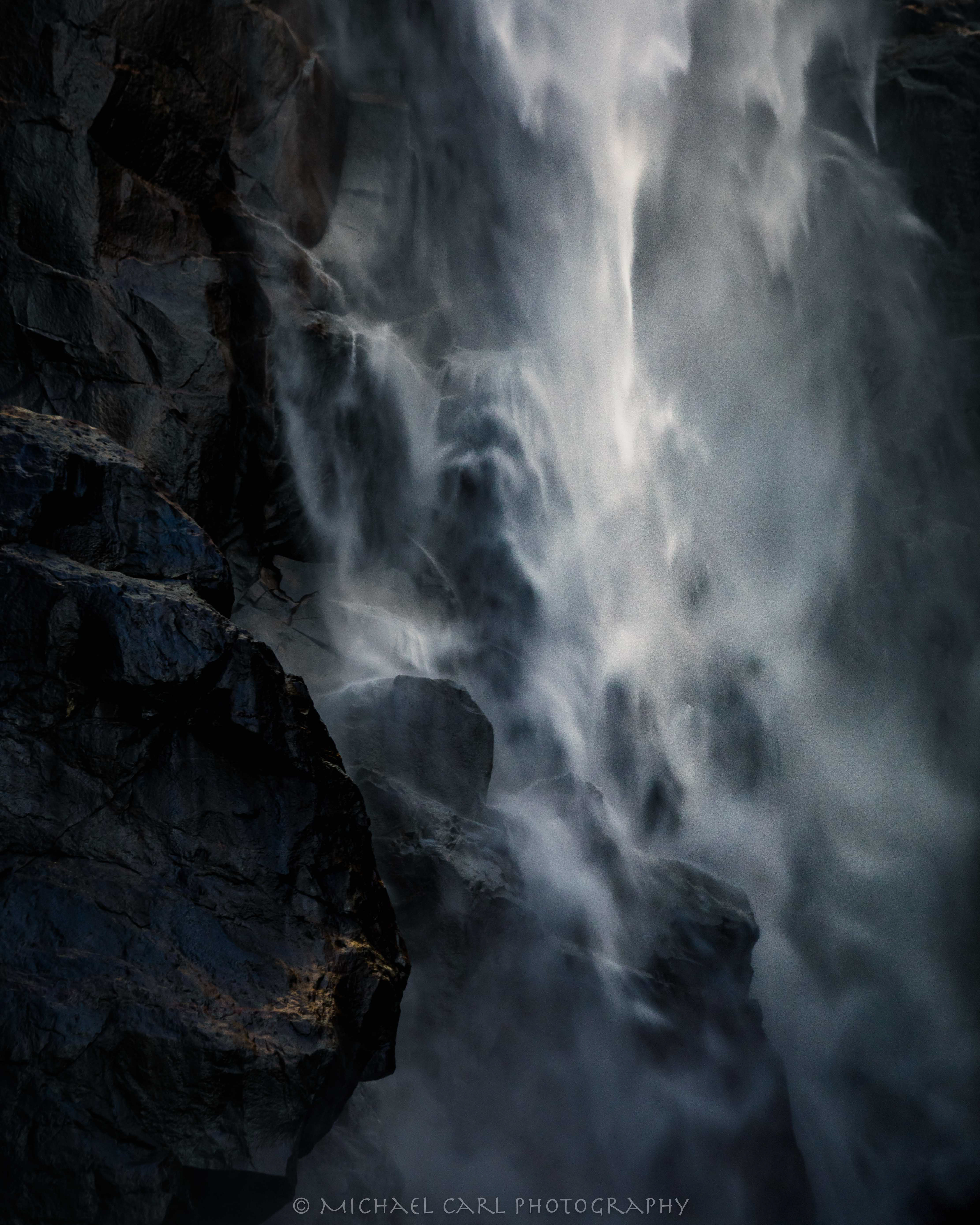 Waterscape photography of waterfall in Yosemite National Park.