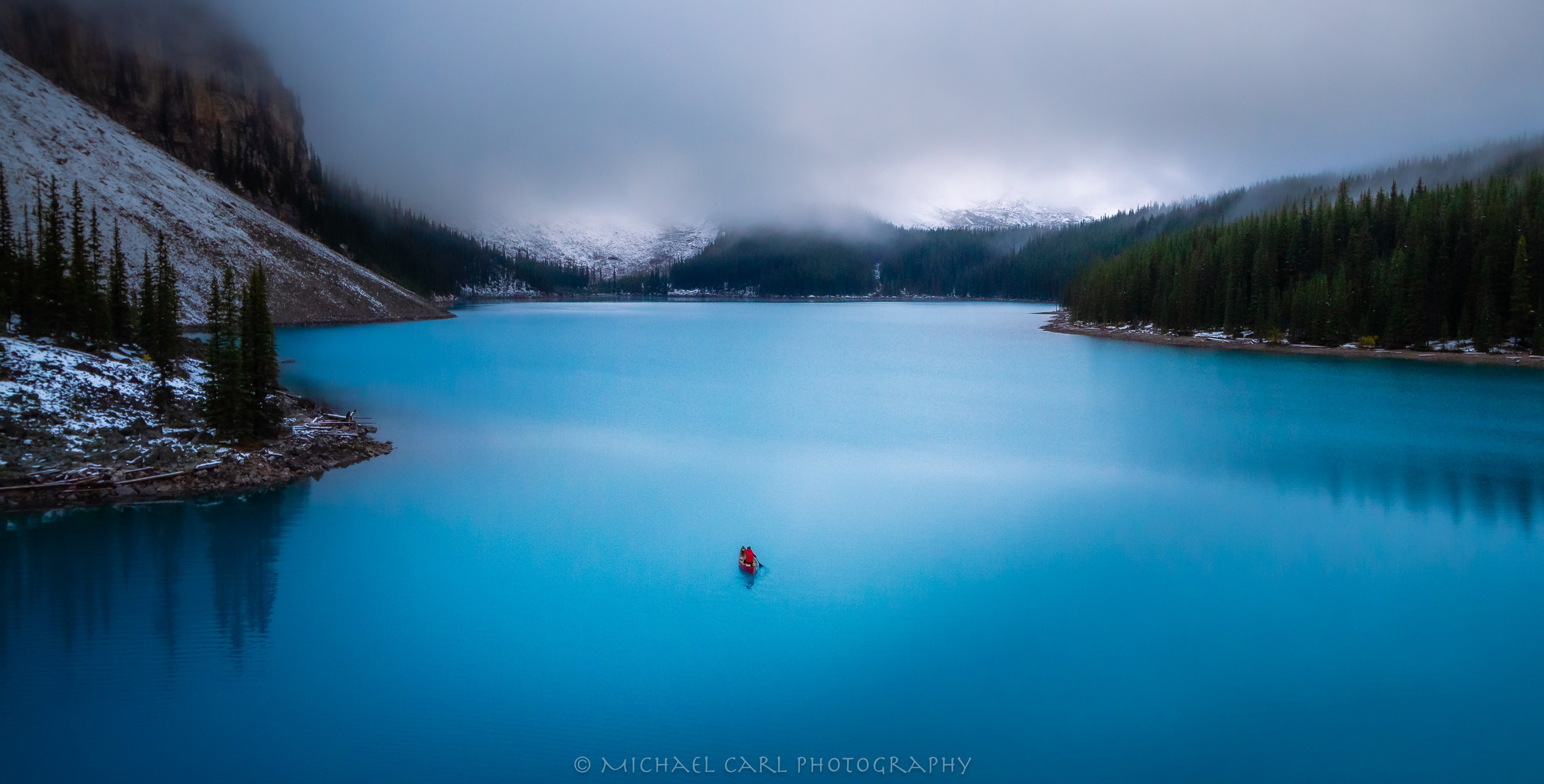 Outdoor adventure photography taken in Moraine Lake Banff National Park Canada by Michael Carl