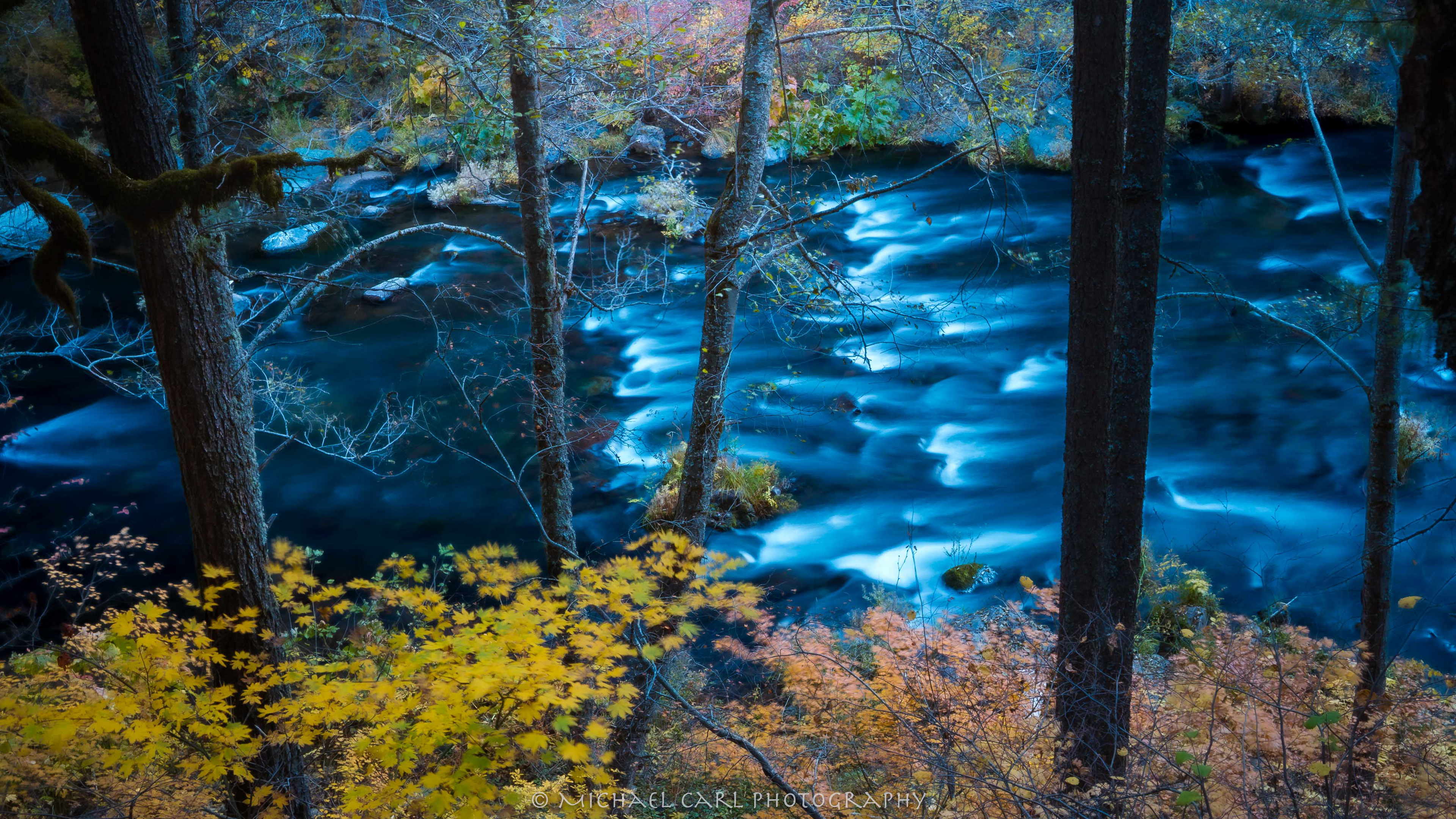 Waterscape photography of McCloud River  and in the fall months this river comes alive with fall color.
