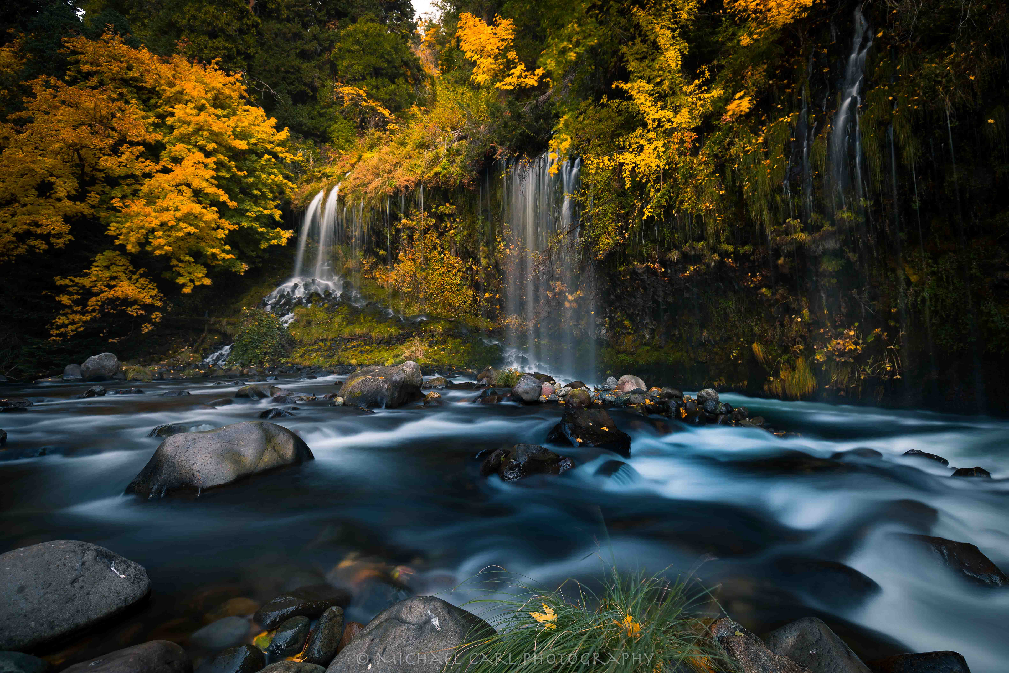Waterscape photography of Mossbrae Falls along Californias Sacramento River by Michael Carl