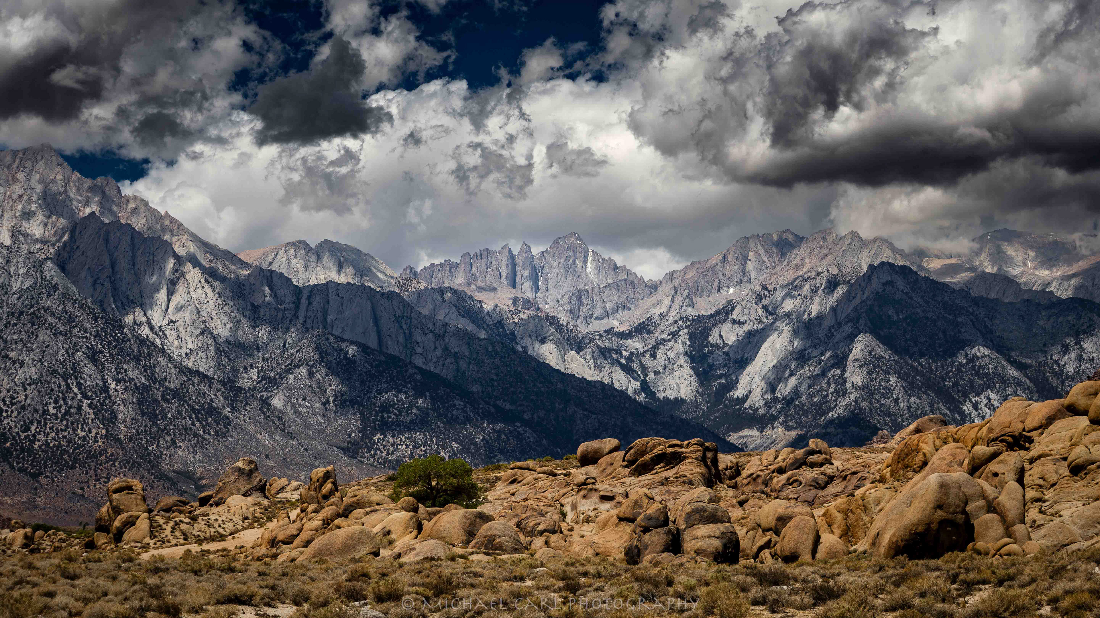 Mount Whitney in the Sierra Nevada Mountains is the highest point in the contiguous United States, with an elevation of 14,505 feet. 