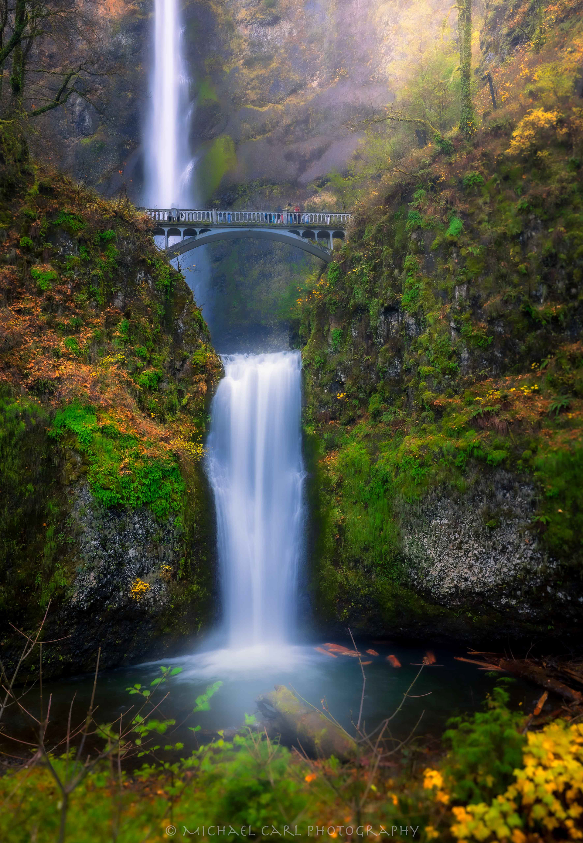 Multnomah Falls along the Columbia River Gorge provides endless opportunities for waterscape photography.