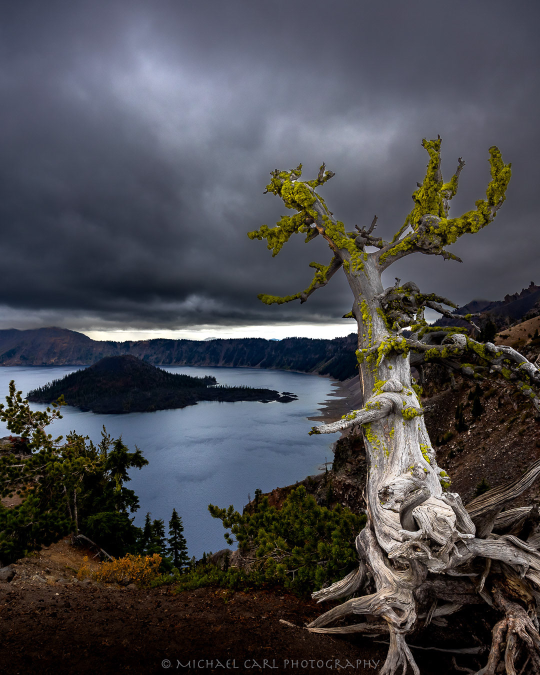 Landscape photography of Crater Lake National Park located in the Cascade Mountains of Oregon.