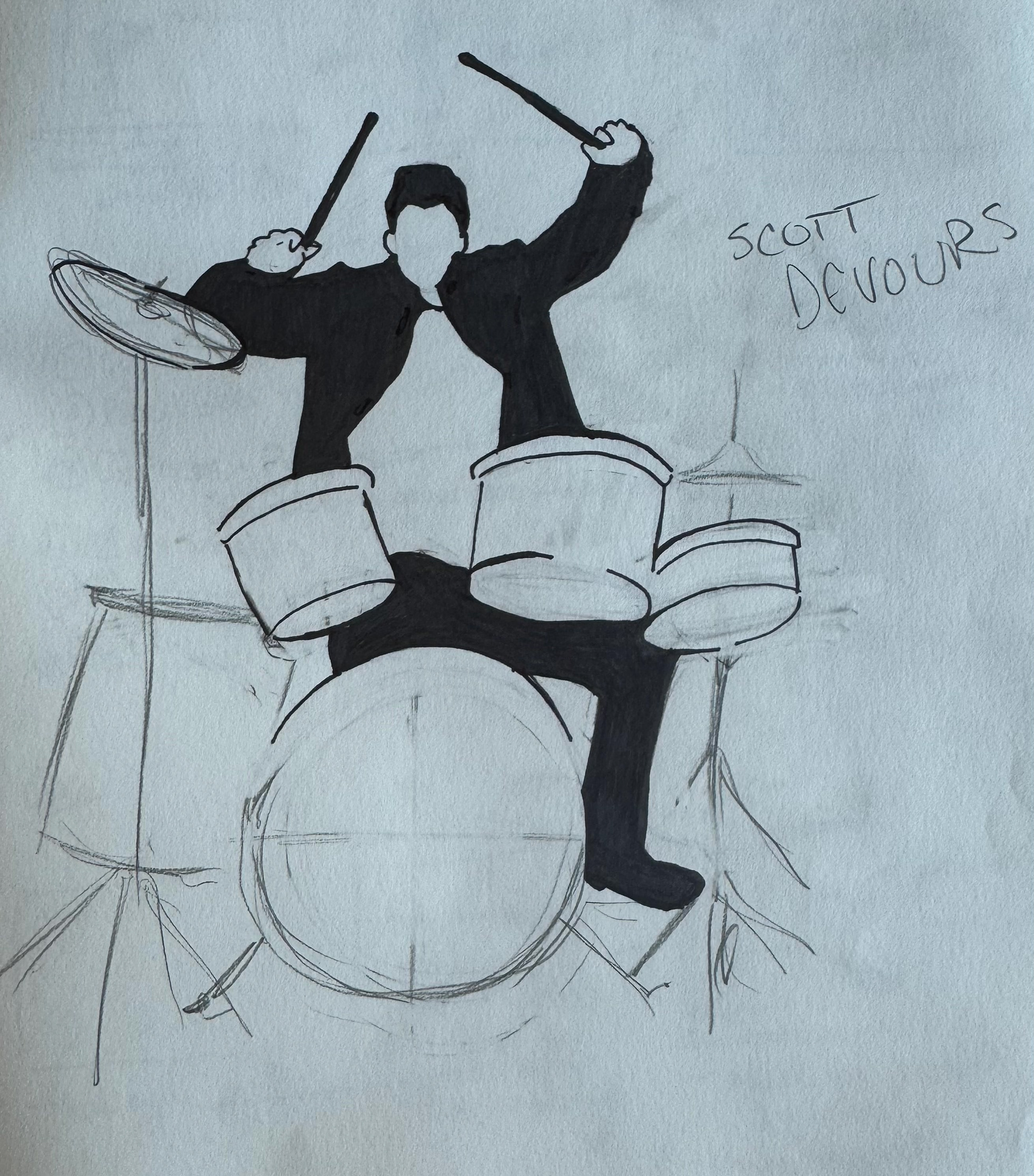 An early sketch-turned graphic for Scott Devours