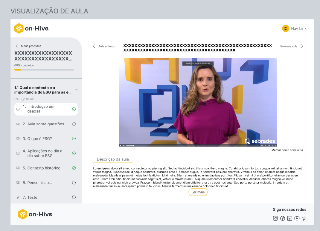 Página de visualização do player