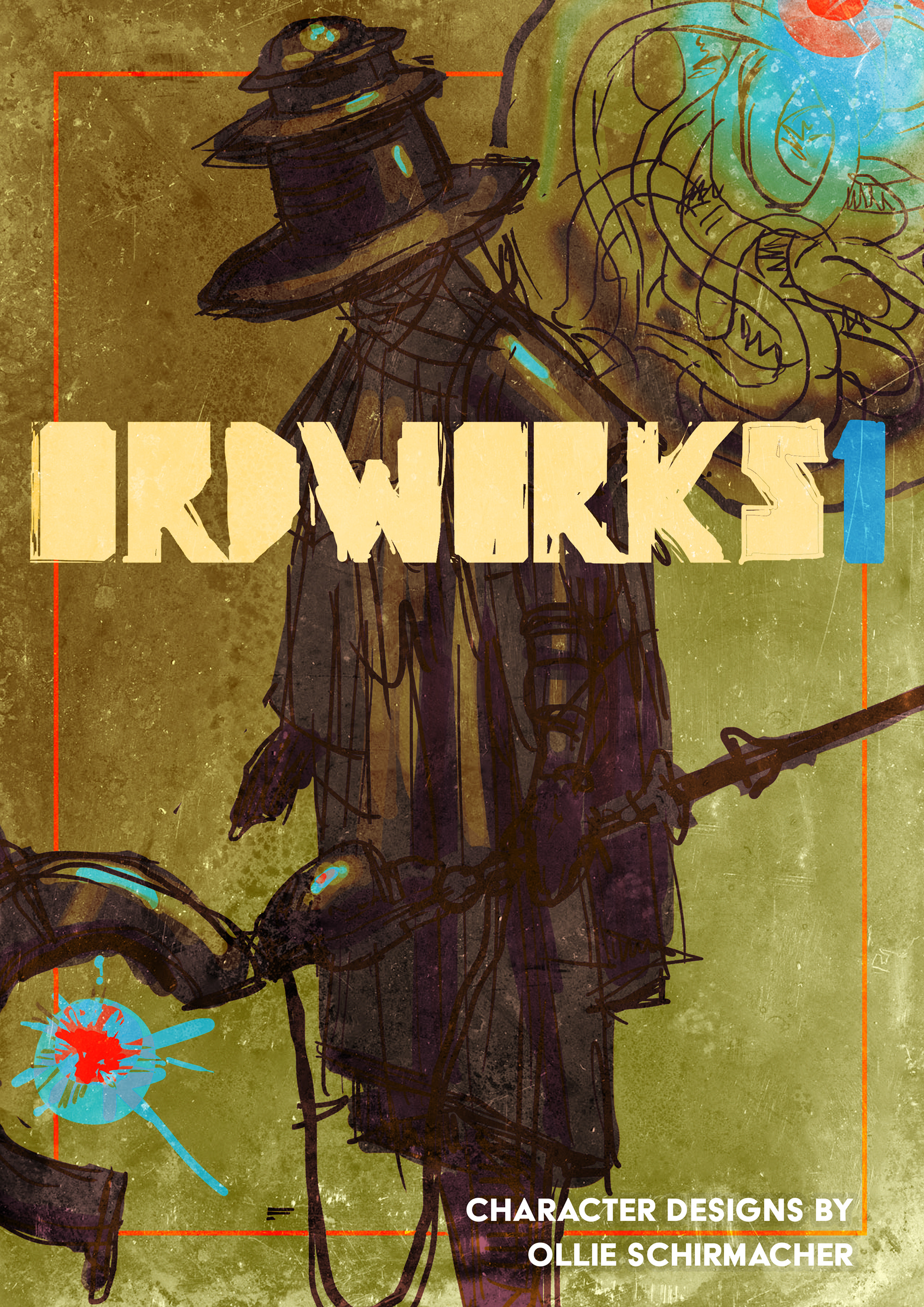 working cover for a soon to be published zine of my character designs