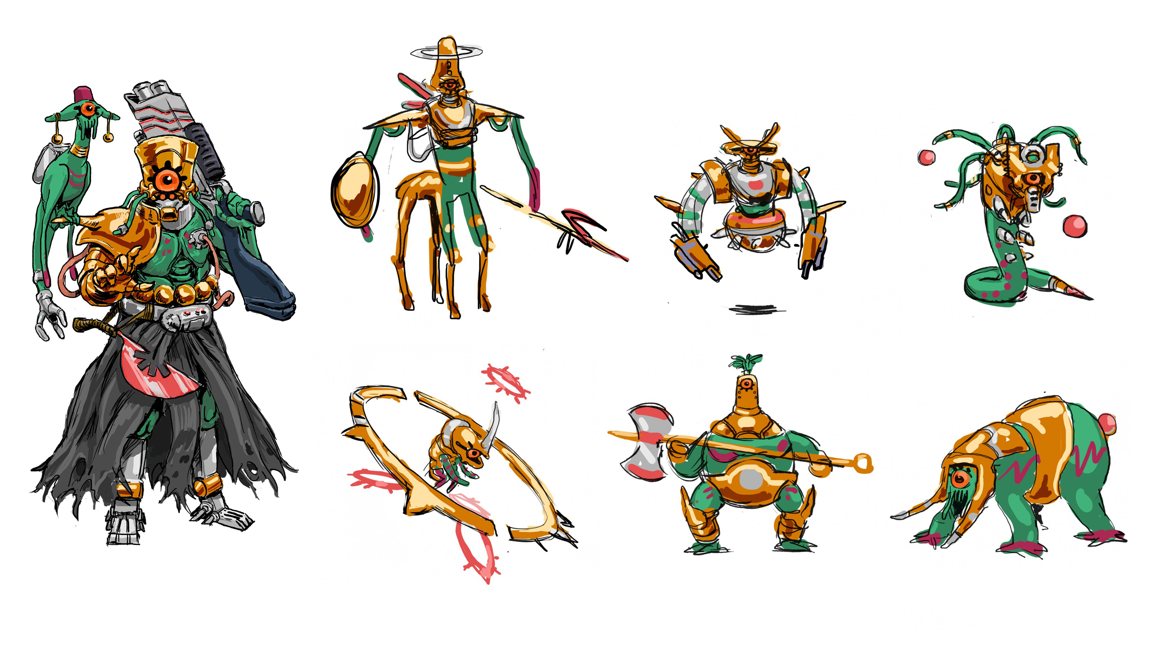 personal work, development for "Burzok's Mercenary Handbook", a collaborative book project between myself and other artists