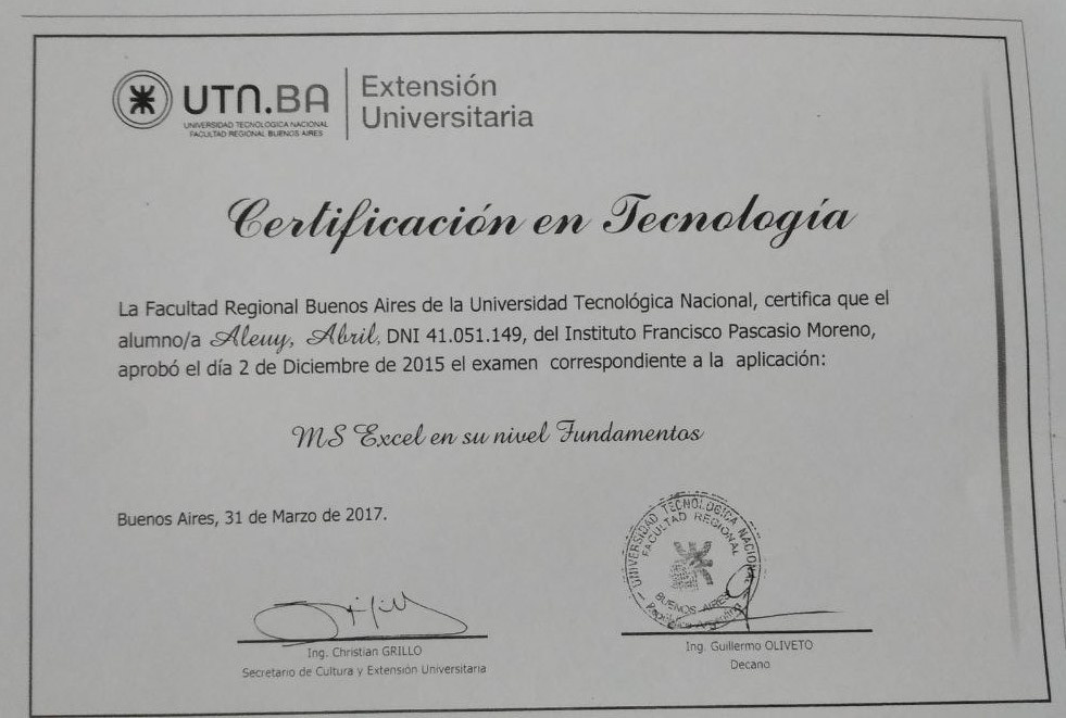Excel Fundamentos UTN
