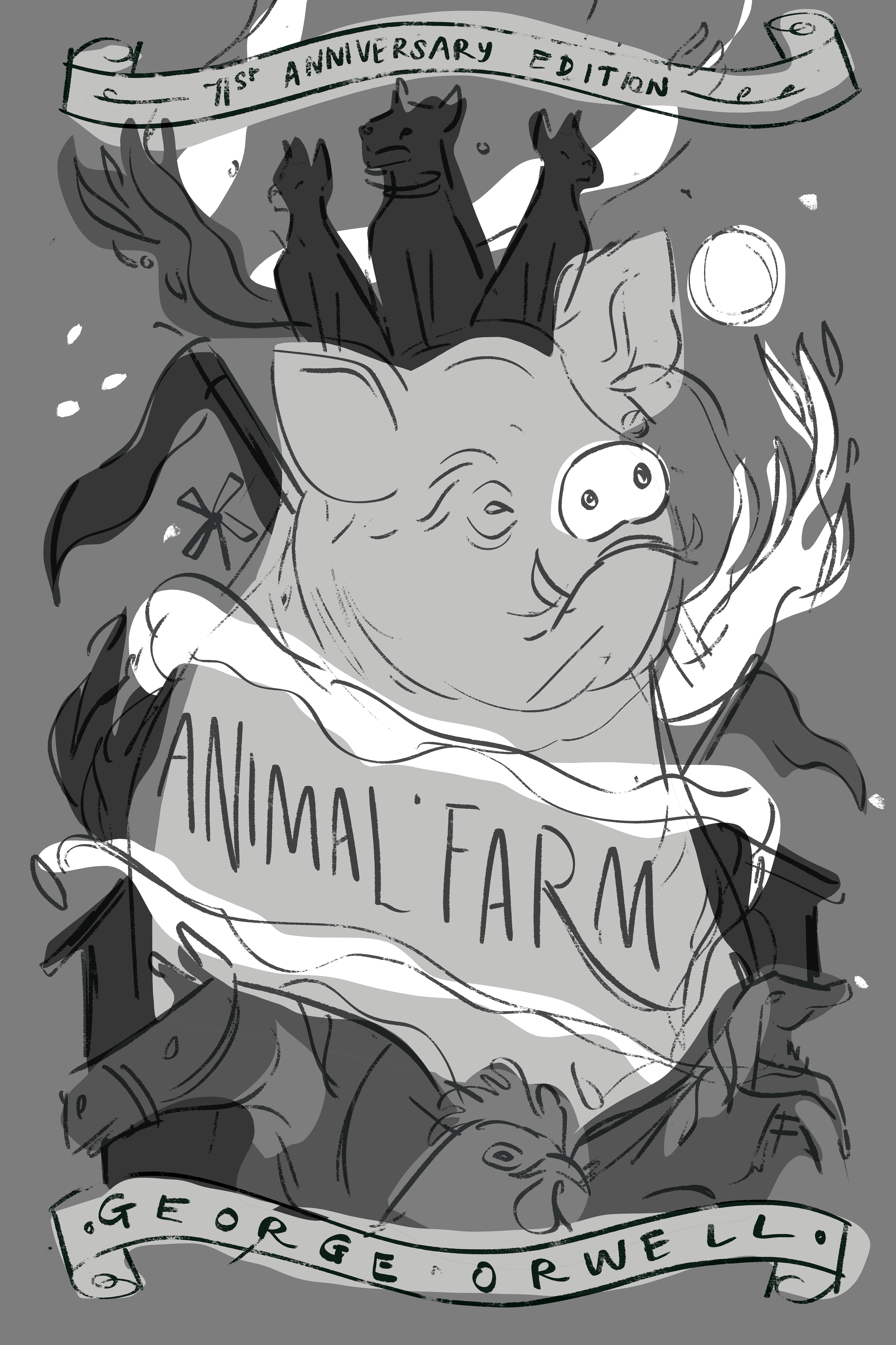 Chaaya Prabhat's Portfolio - Animal Farm by George Orwell Book Cover Design