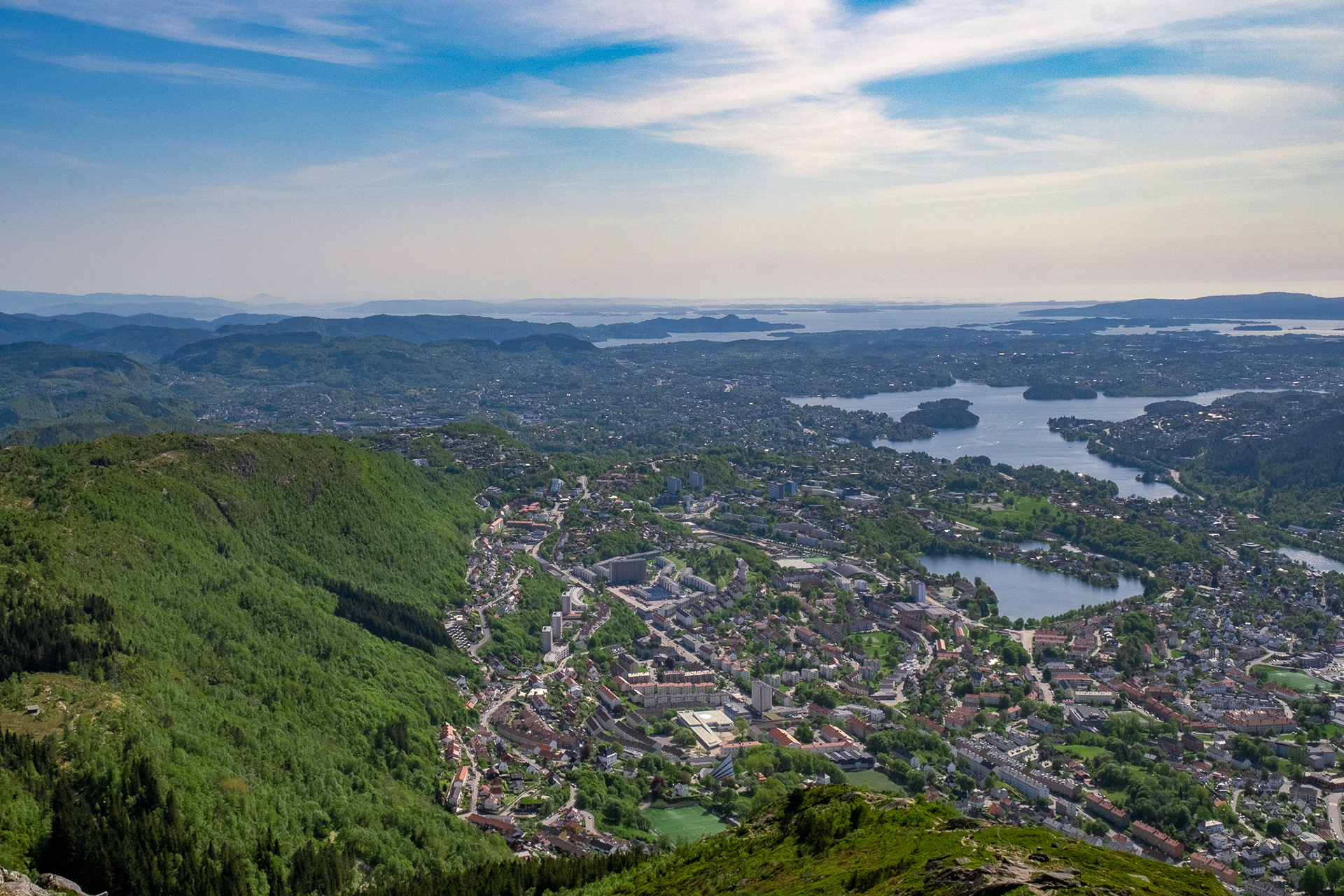 View of Bergen from top of Mount Ulriken