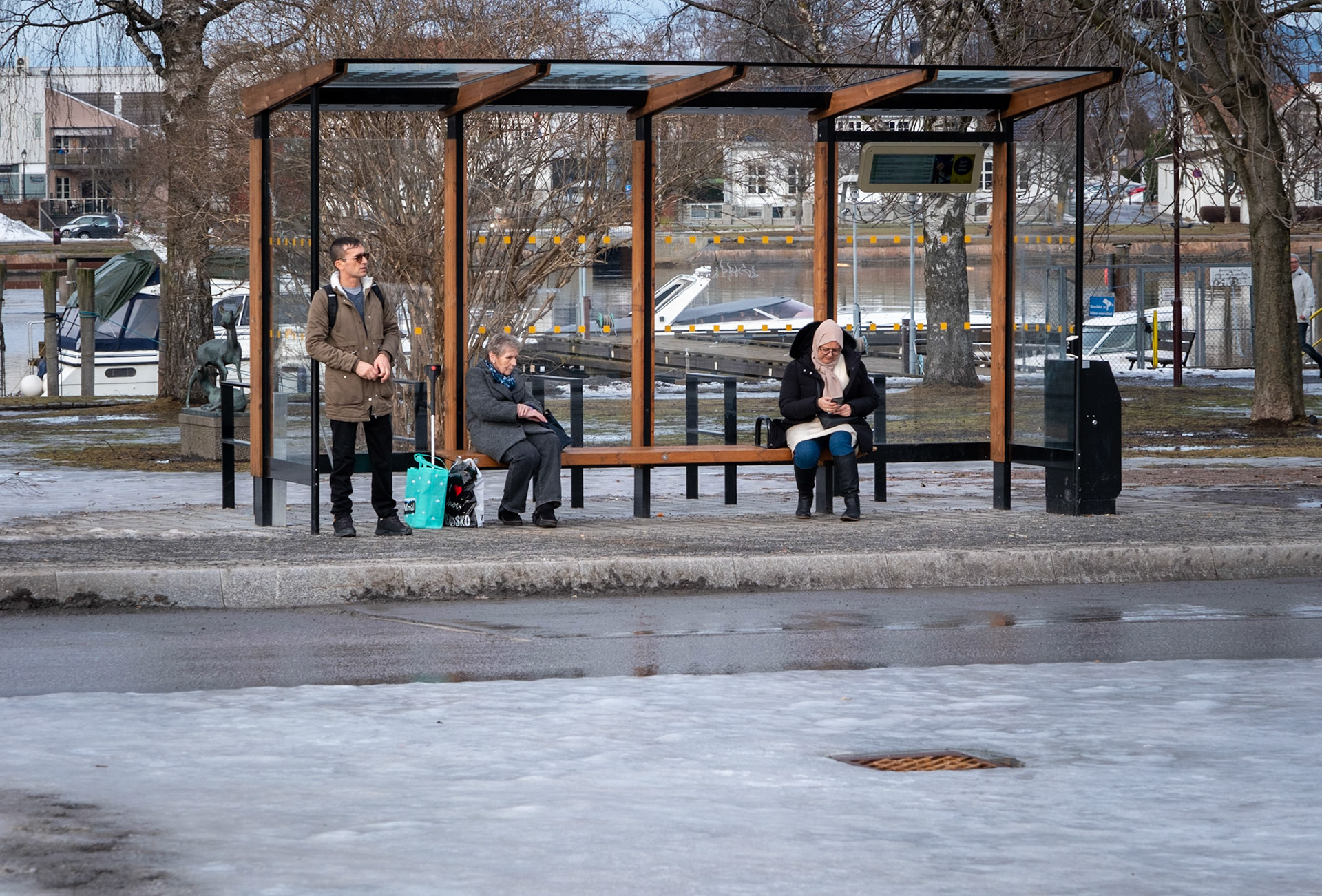 En Lørdag formiddag i Porsgrunn sentrum Februar 2023