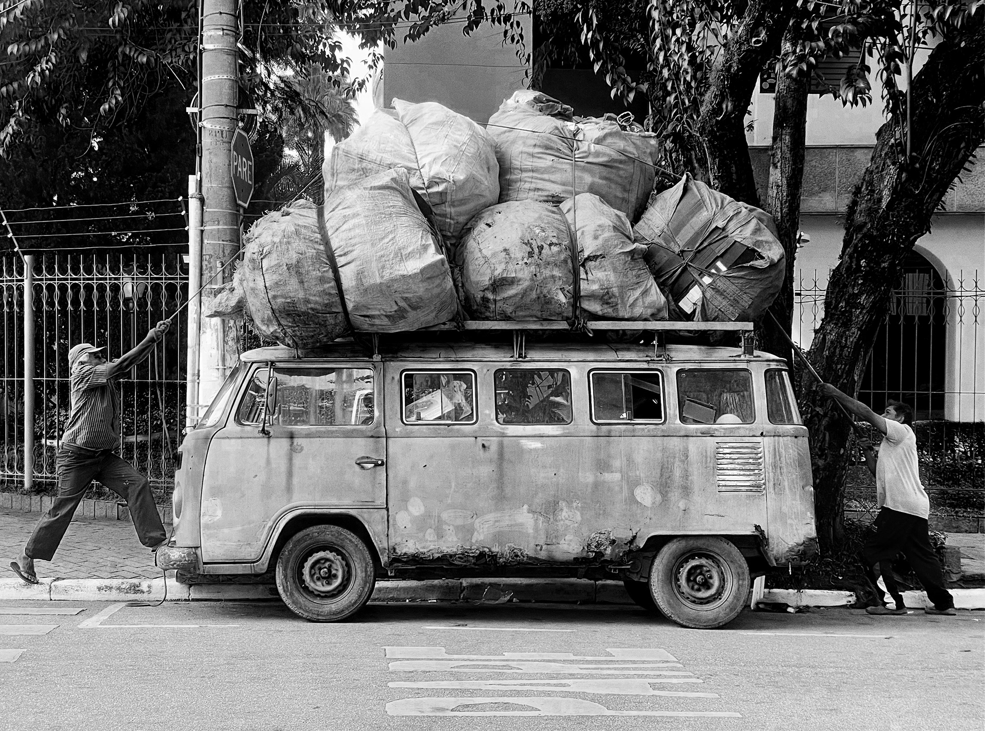 Three workers