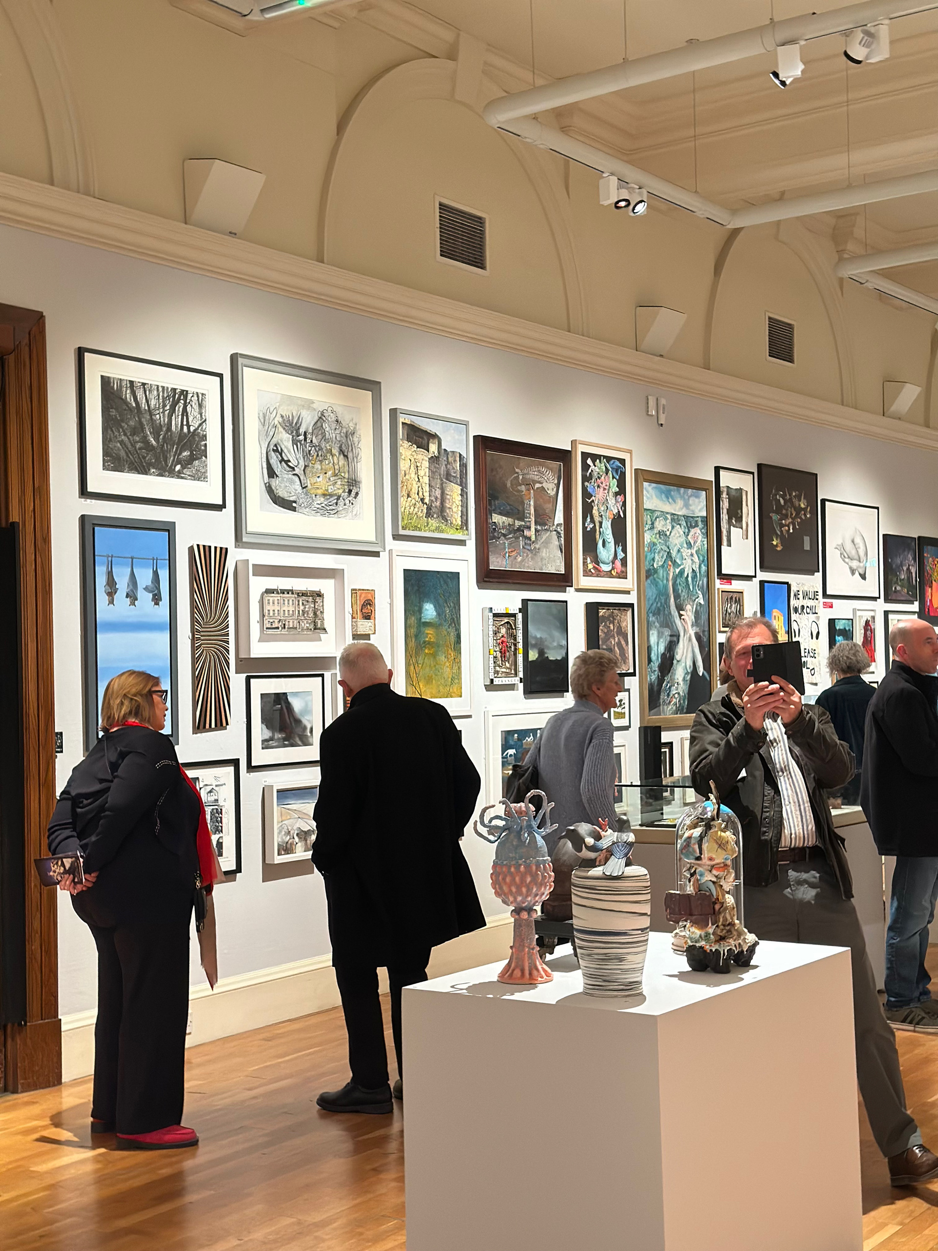 Bath Society of Artists 120th Annual Open — gallery view with visitors