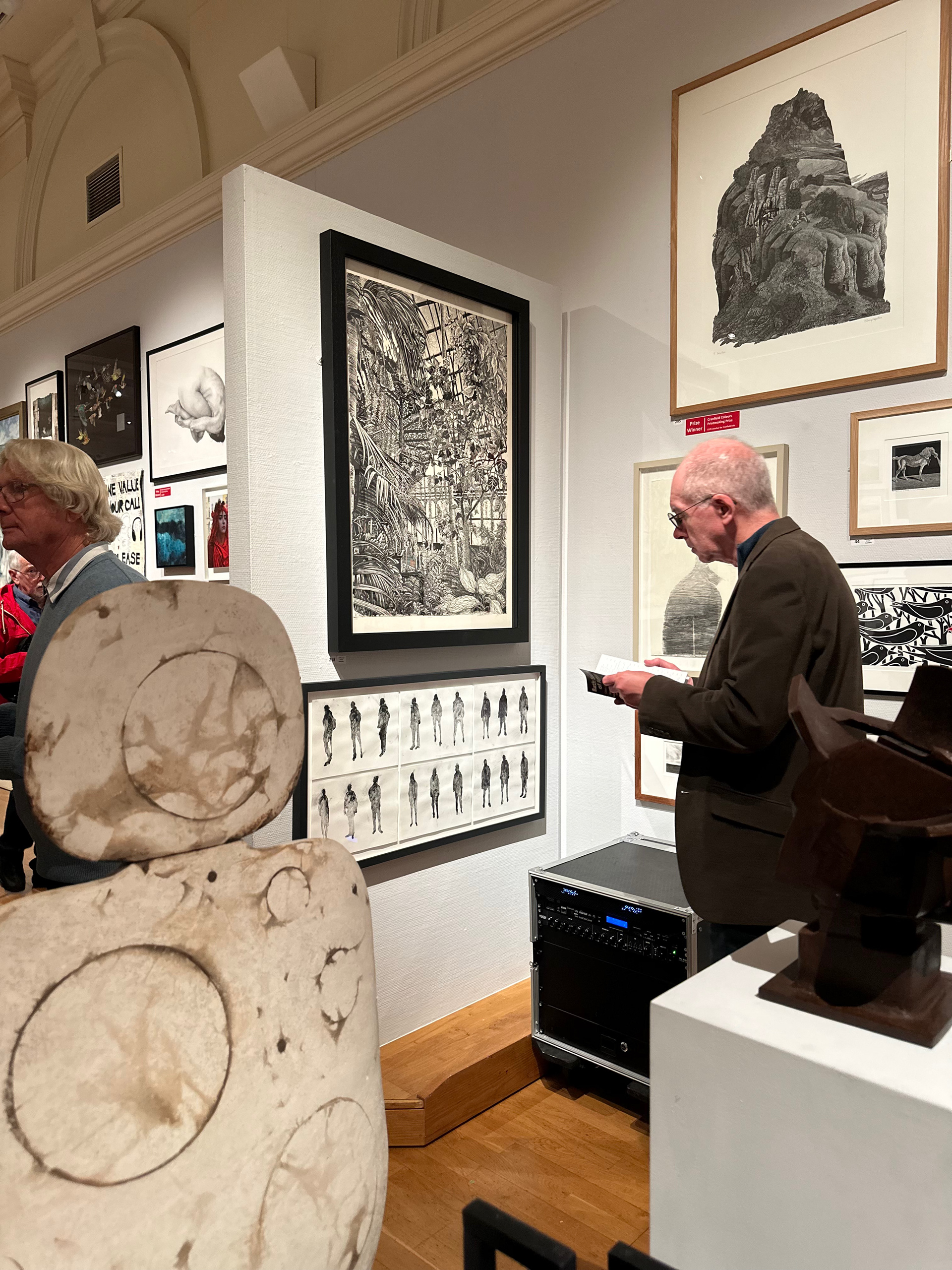 Visitors viewing ‘Stairs II’ during Bath Society of Artists 120th Open