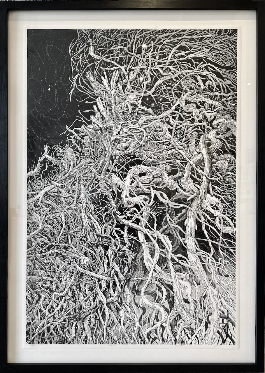 Habitat Large Linocut Print 150x100cm