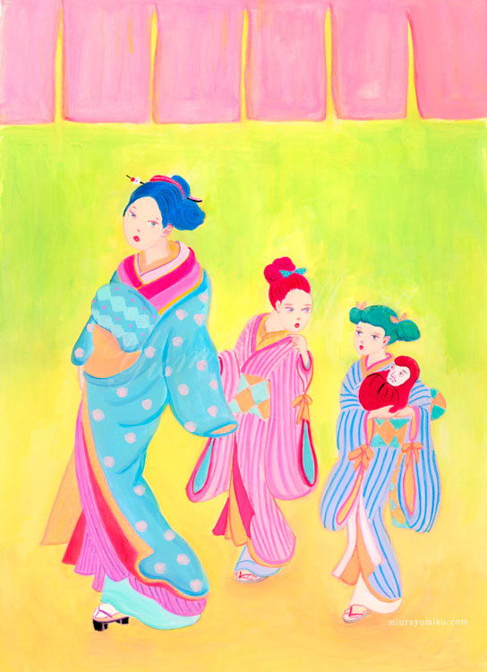 だるまちゃんとおでかけ　女の子がだいじそうに持っているだるまの顔が気に入っています