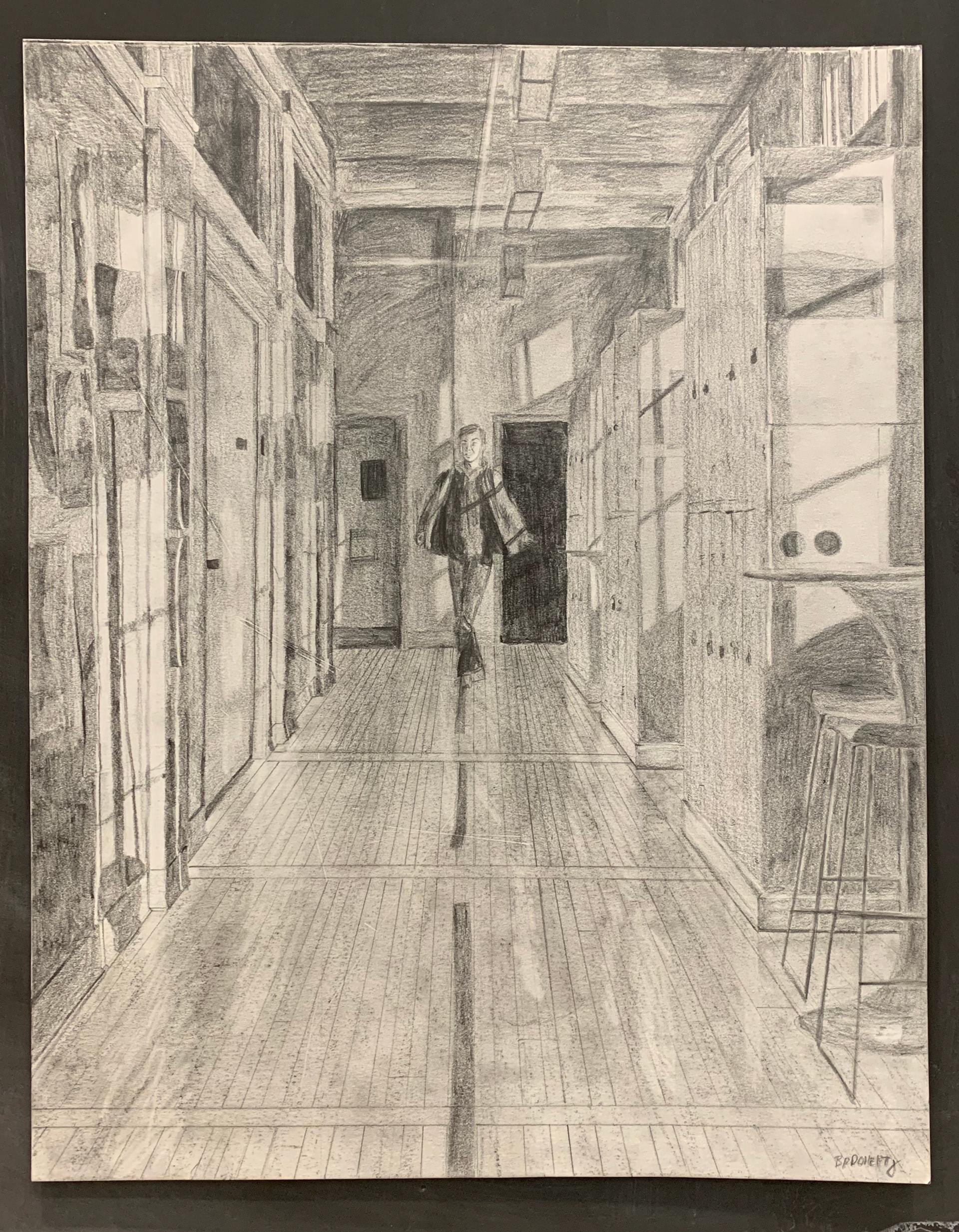 Pablo in the Studio, Pencil