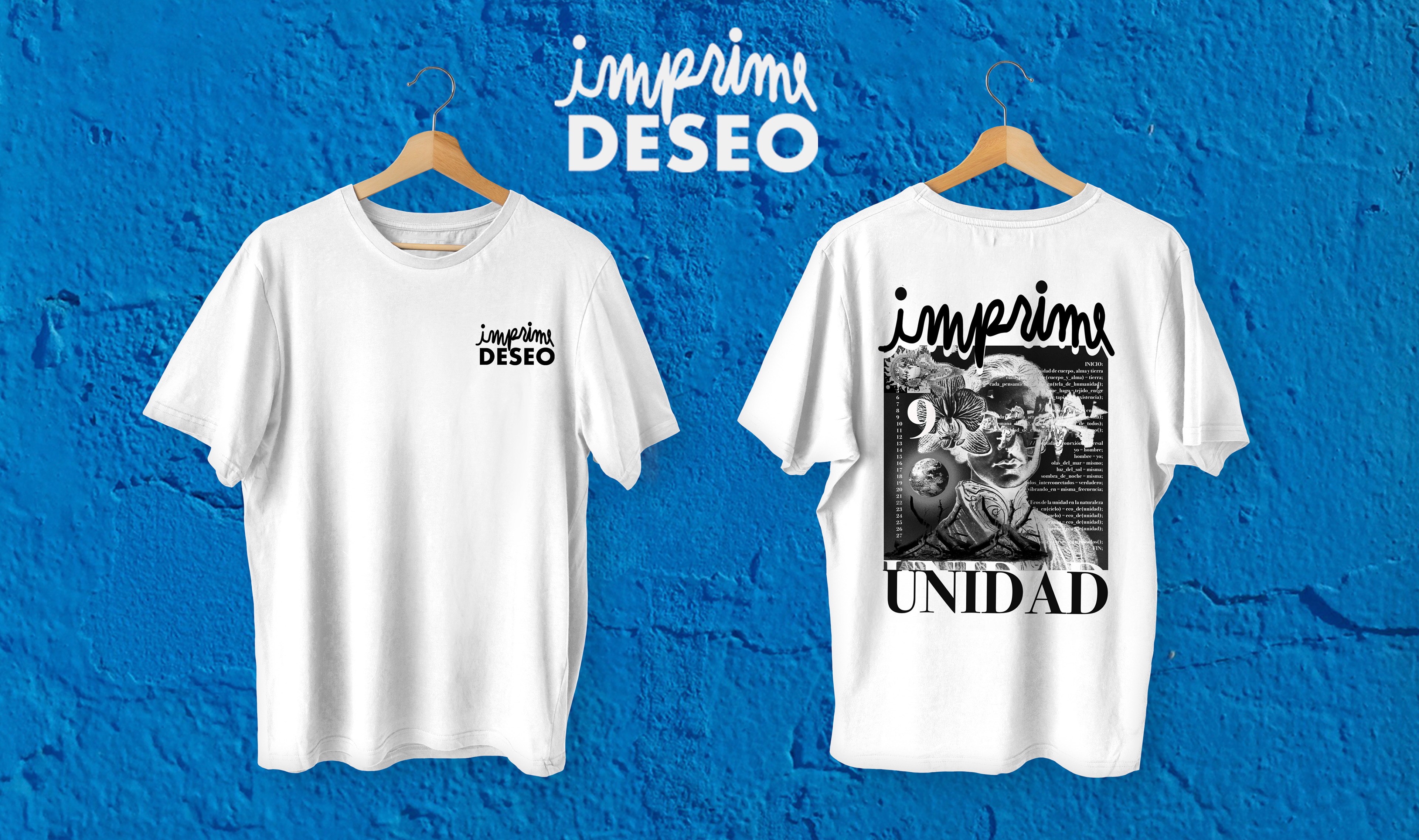 IMPRIME DESEO Remeras amuleto impresas en serigrafía. Serie de remeras inspiradas en las musas del proyecto Imprime Deseo. Cada diseño representa una virtud transformadora: libertad, fortaleza, inteligencia, templanza, abundancia, poder o alegría. Las remeras están disponibles en color blanco o negro, en varios talles unisex. Están estampadas artesanalmente en serigrafía sobre algodón. Edición limitada.