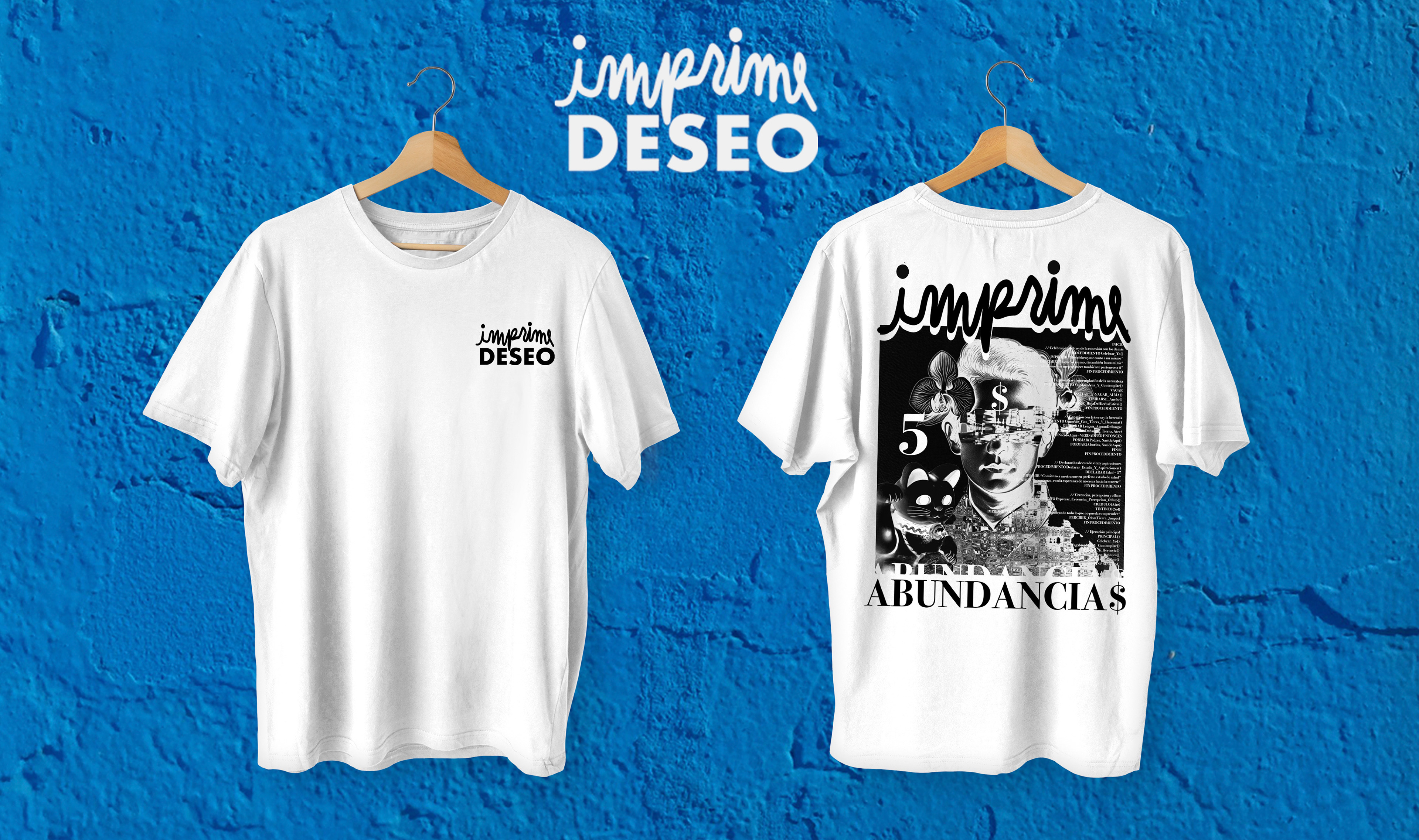 IMPRIME DESEO Remeras amuleto impresas en serigrafía. Serie de remeras inspiradas en las musas del proyecto Imprime Deseo. Cada diseño representa una virtud transformadora: libertad, fortaleza, inteligencia, templanza, abundancia, poder o alegría. Las remeras están disponibles en color blanco o negro, en varios talles unisex. Están estampadas artesanalmente en serigrafía sobre algodón. Edición limitada.