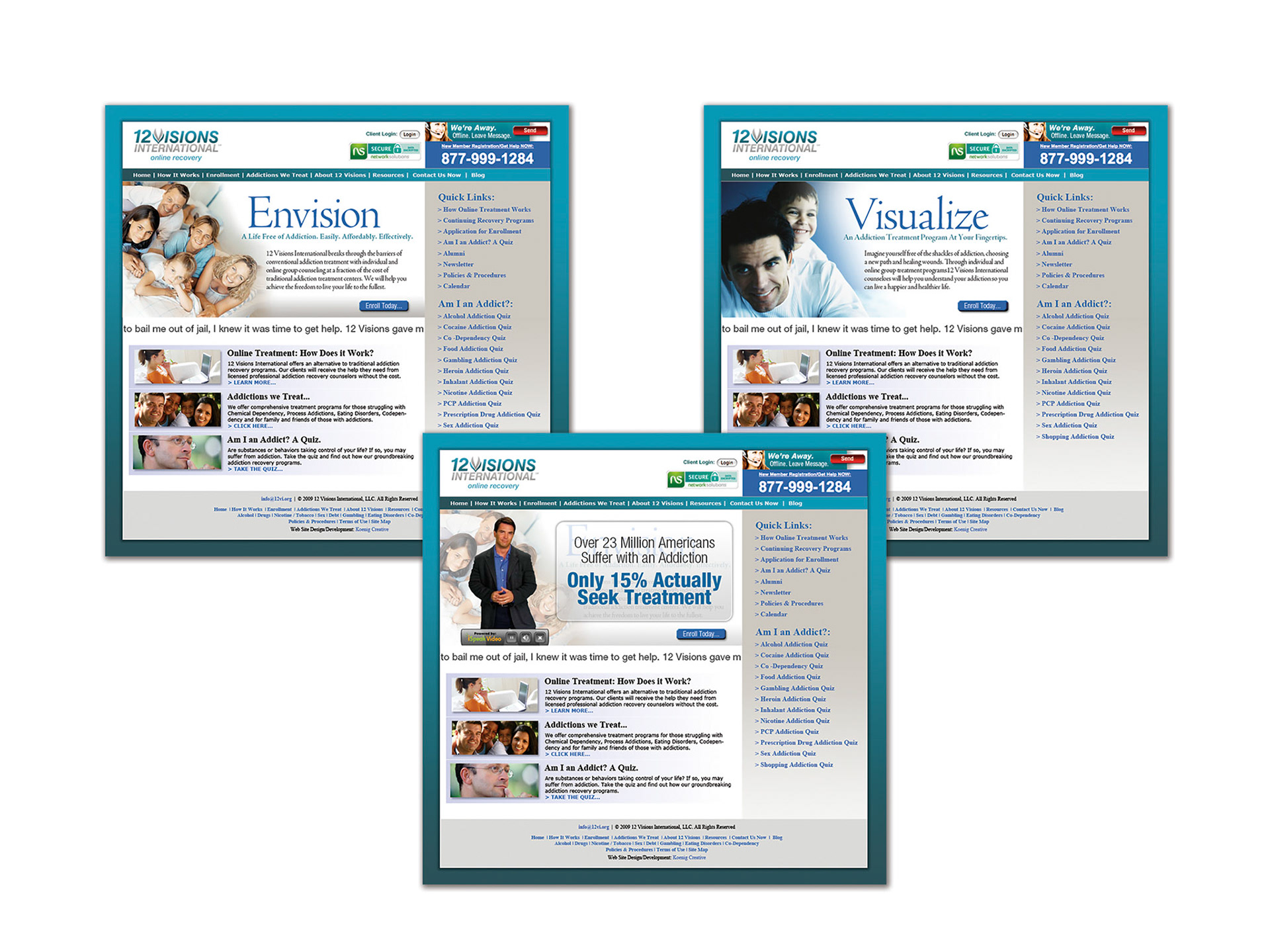 Website for Online Counseling for 12 Visions