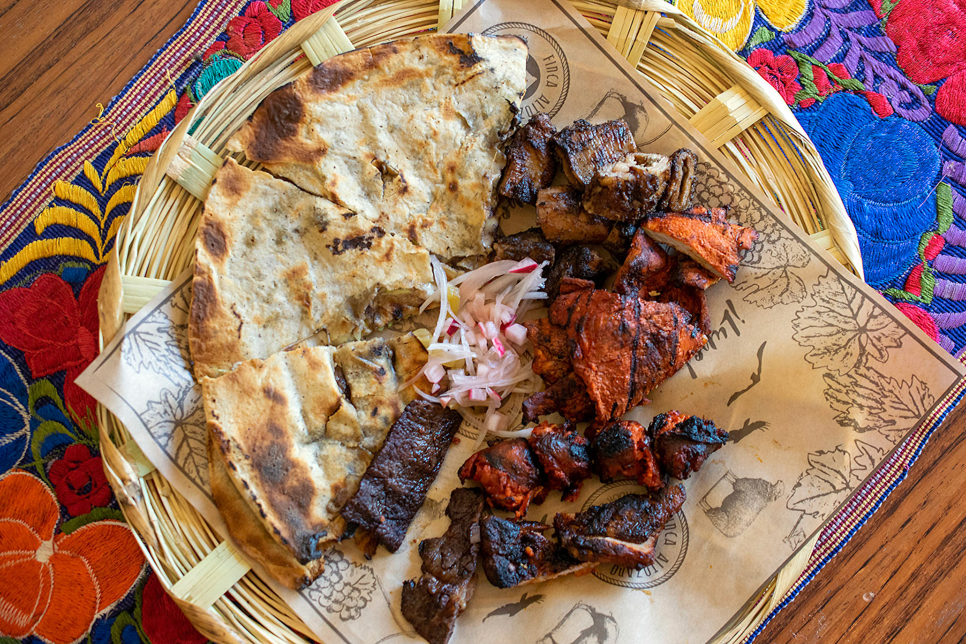 Tlayuda at La Central, Valle de Guadalupe, Mexico