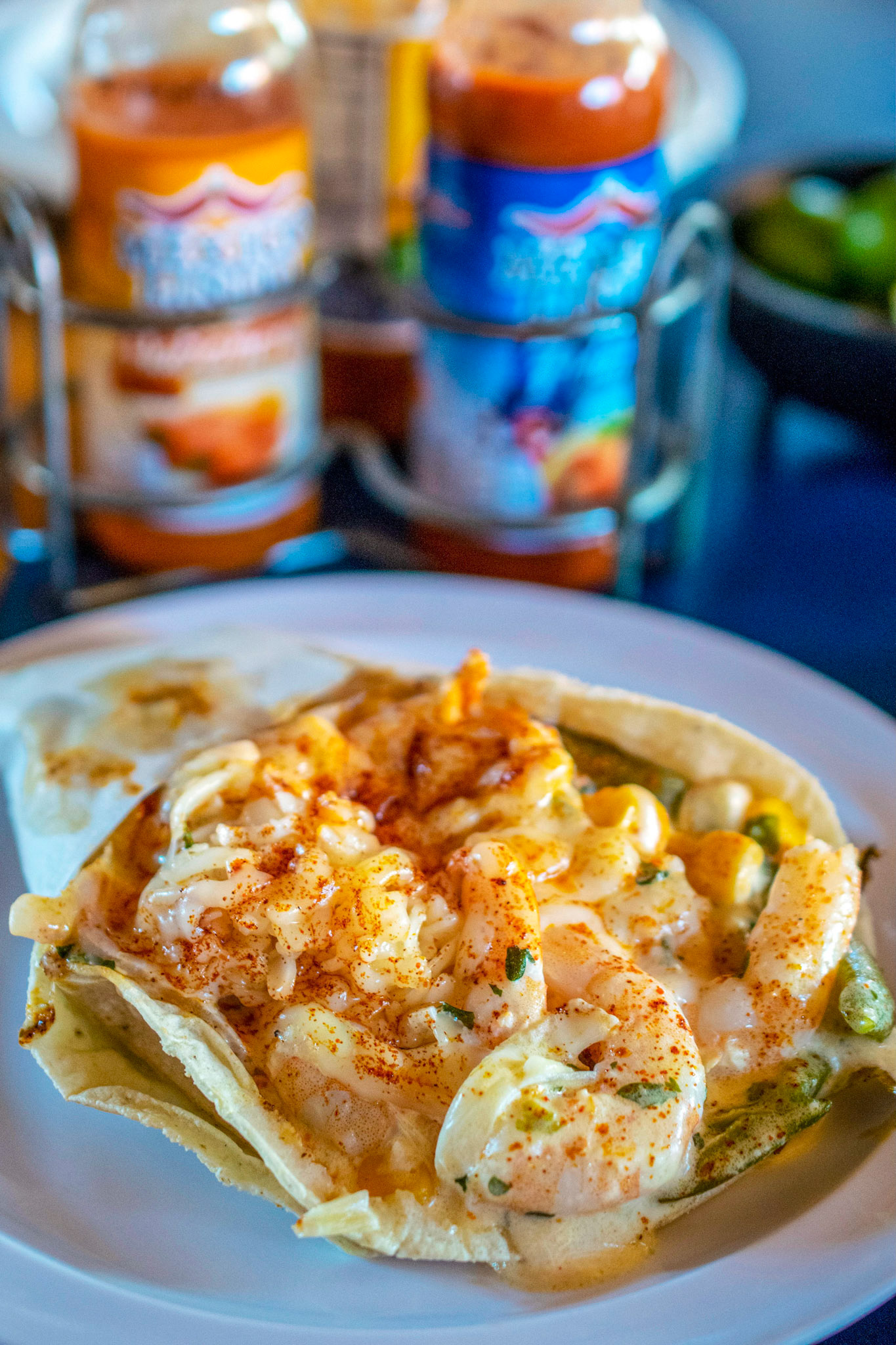 Shrimp taco at Mariscos el Cangrejo, Tijuana, Mexico