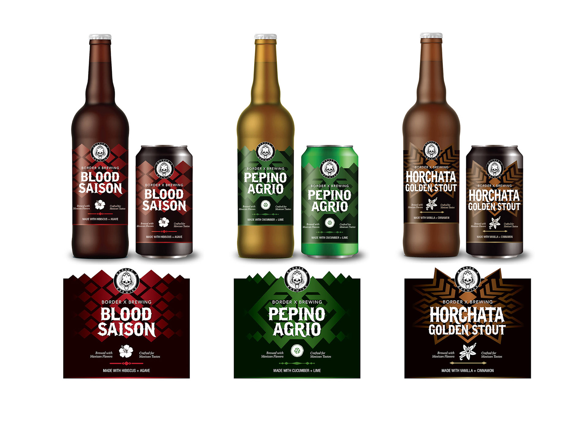 Beer Label & Can Design for Border X Brewing