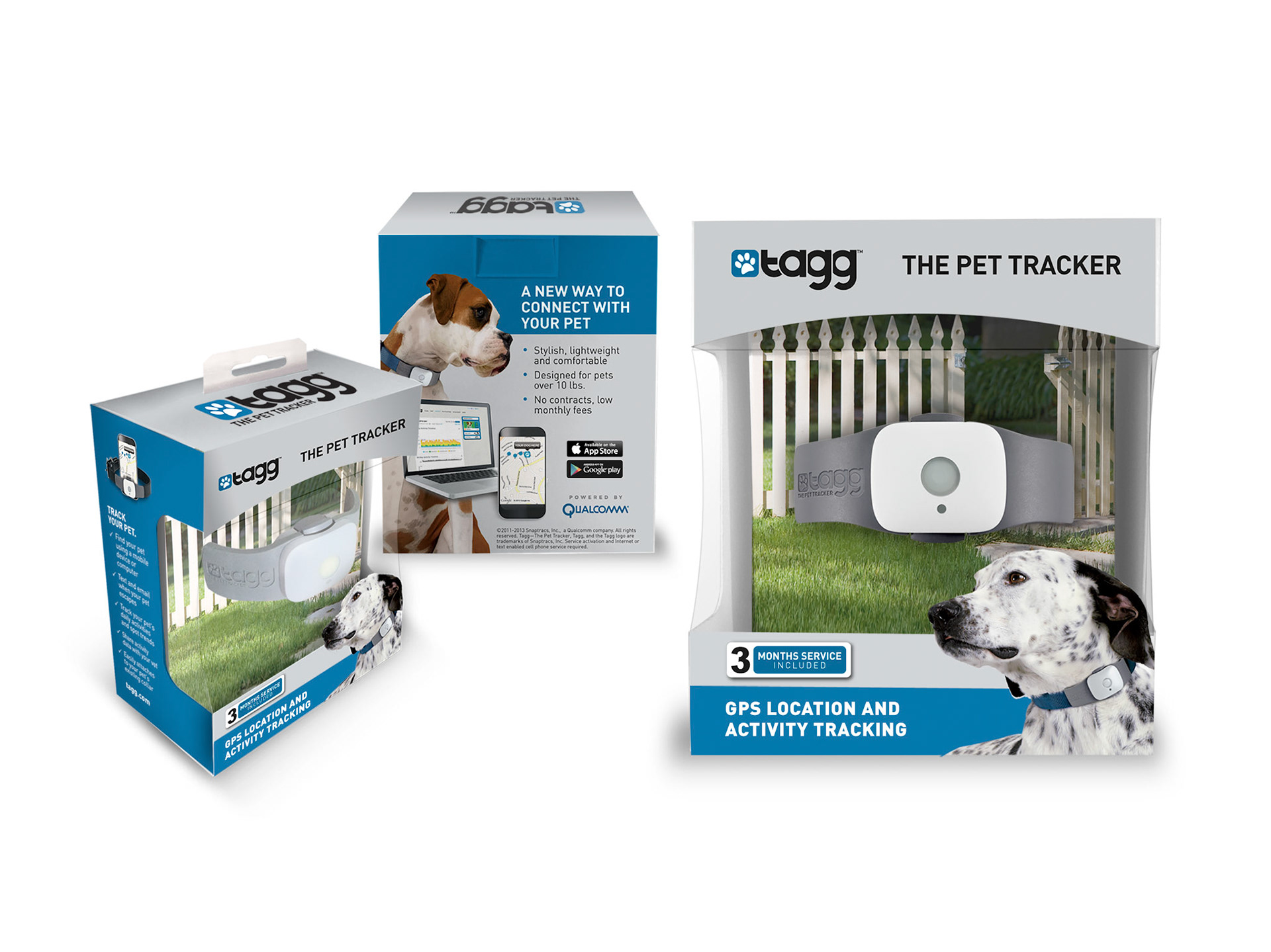 Packaging for TAGG Pet Tracker by Qualcomm